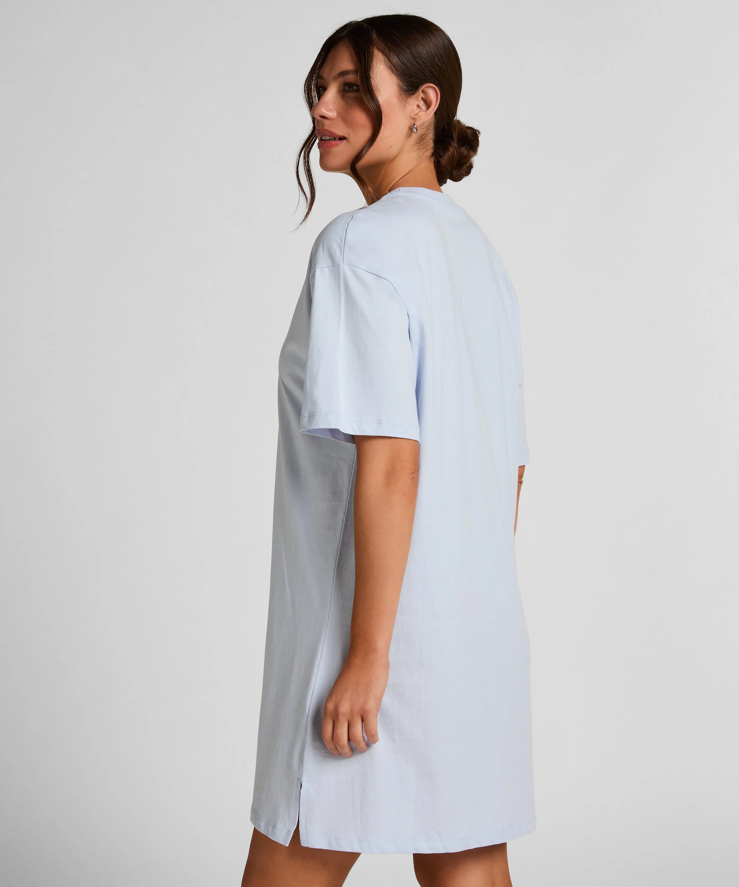 Hunkemoller Blue Women Round Neck Nightshirt SKU: 304669_Blue Image 03