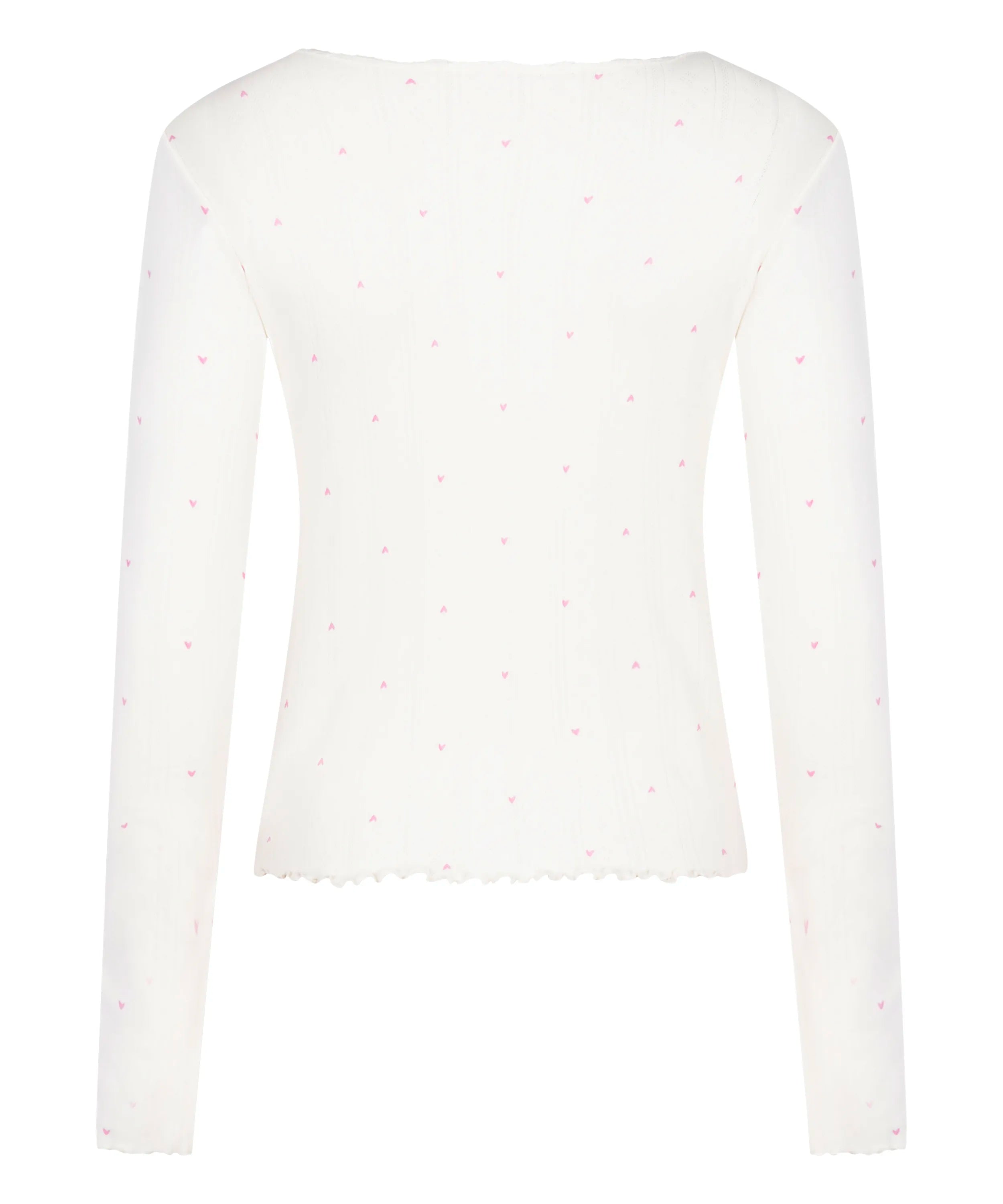 Hunkemoller Gardenia Women Pointelle Pyjama Top SKU: 304672_Gardenia Image 06