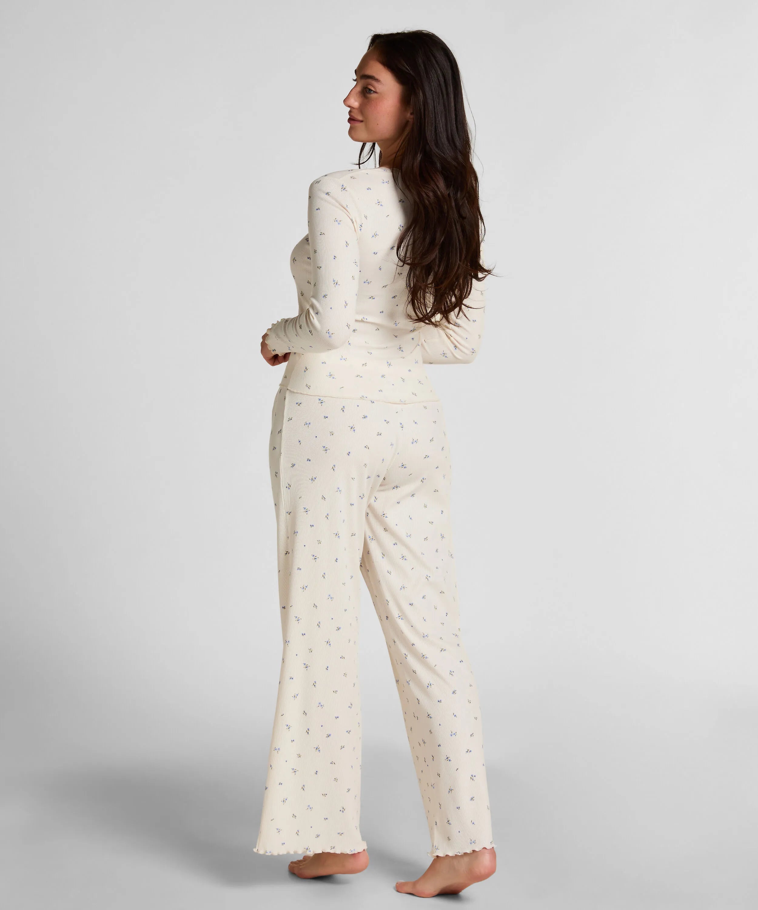 Hunkemoller White Women Daisy Pyjama Top SKU: 304688_White Image 04