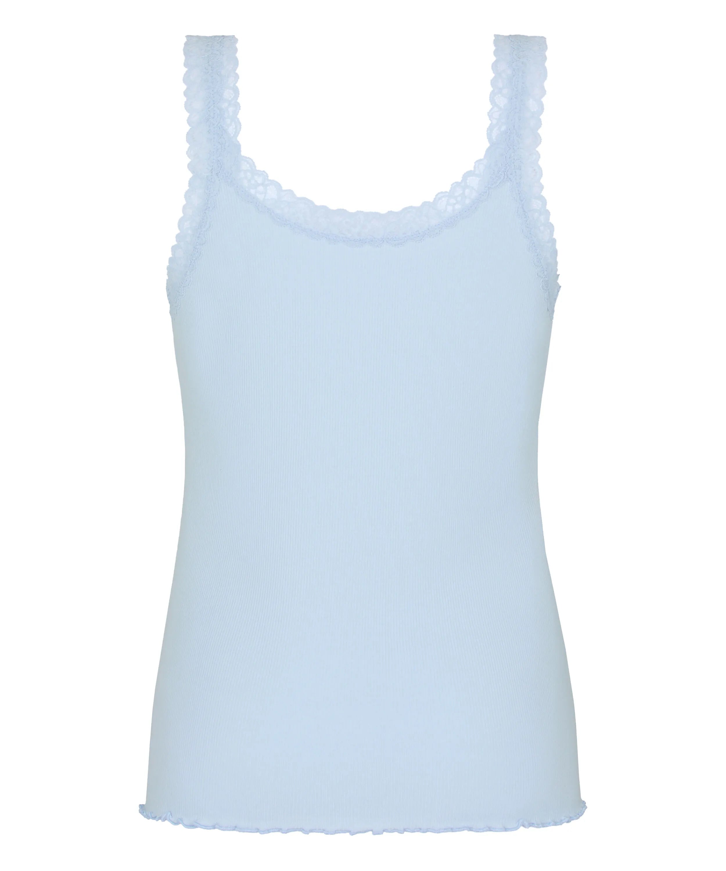 Hunkemoller Blue Women Singlet Rib Jersey Lace SKU: 304698_Blue Image 06