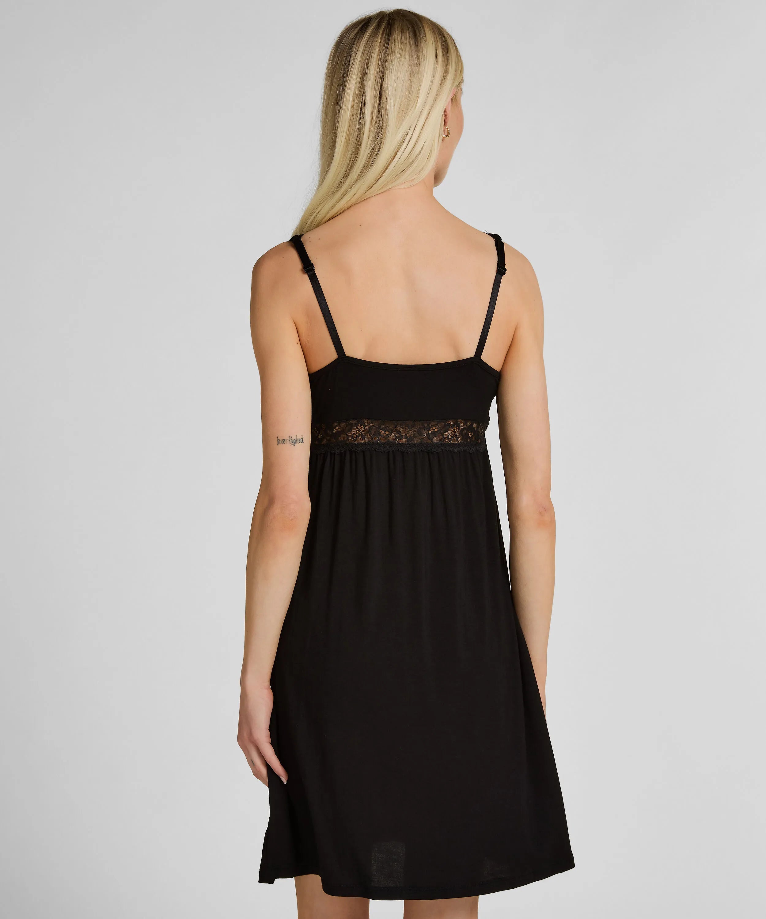 Hunkemoller Black Women Jersey Slipdress SKU: 304720_Black Image 03