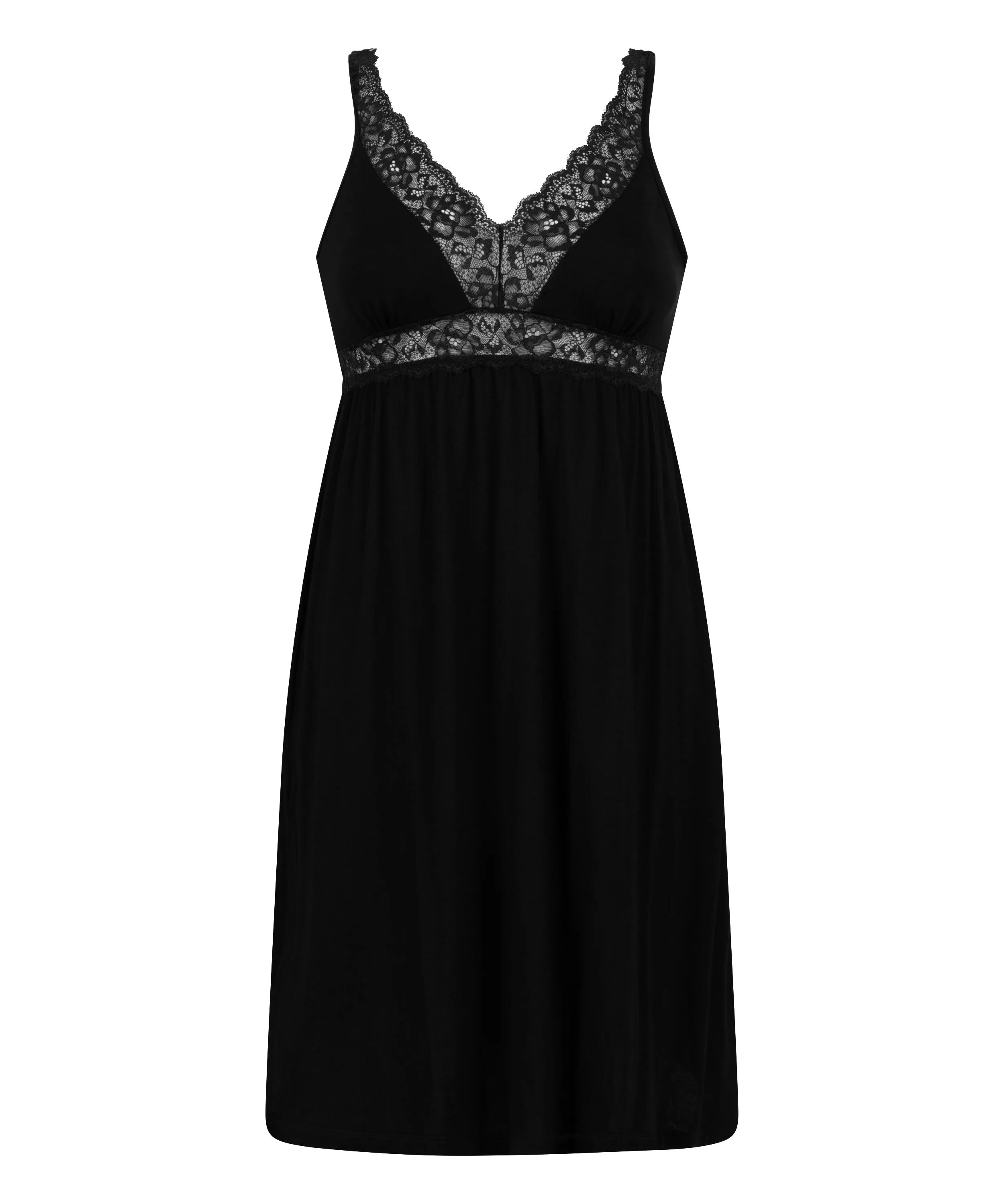 Hunkemoller Black Women Jersey Slipdress SKU: 304720_Black Image 04