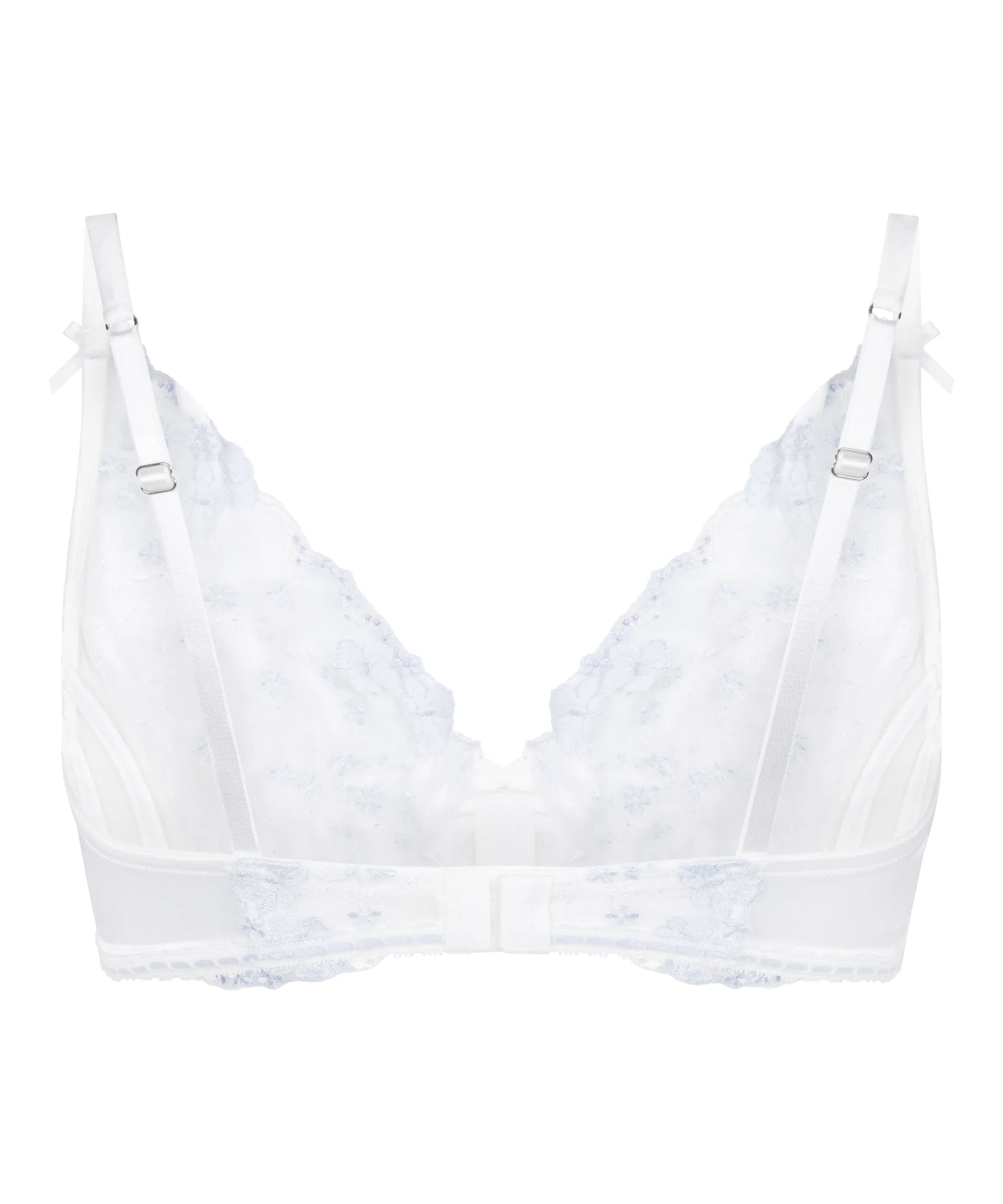 Hunkemoller White Women Peonie Non-Padded Underwired Longline Bra SKU: 304765_White Image 06