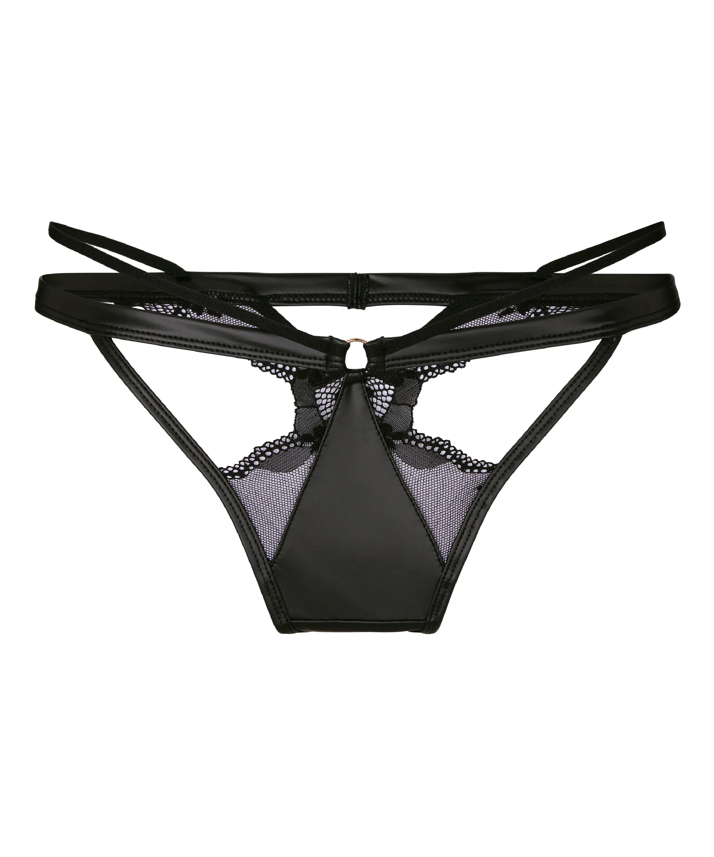 Hunkemoller Black Women Ilenia Highleg Thong SKU: 304774_Black Image 04