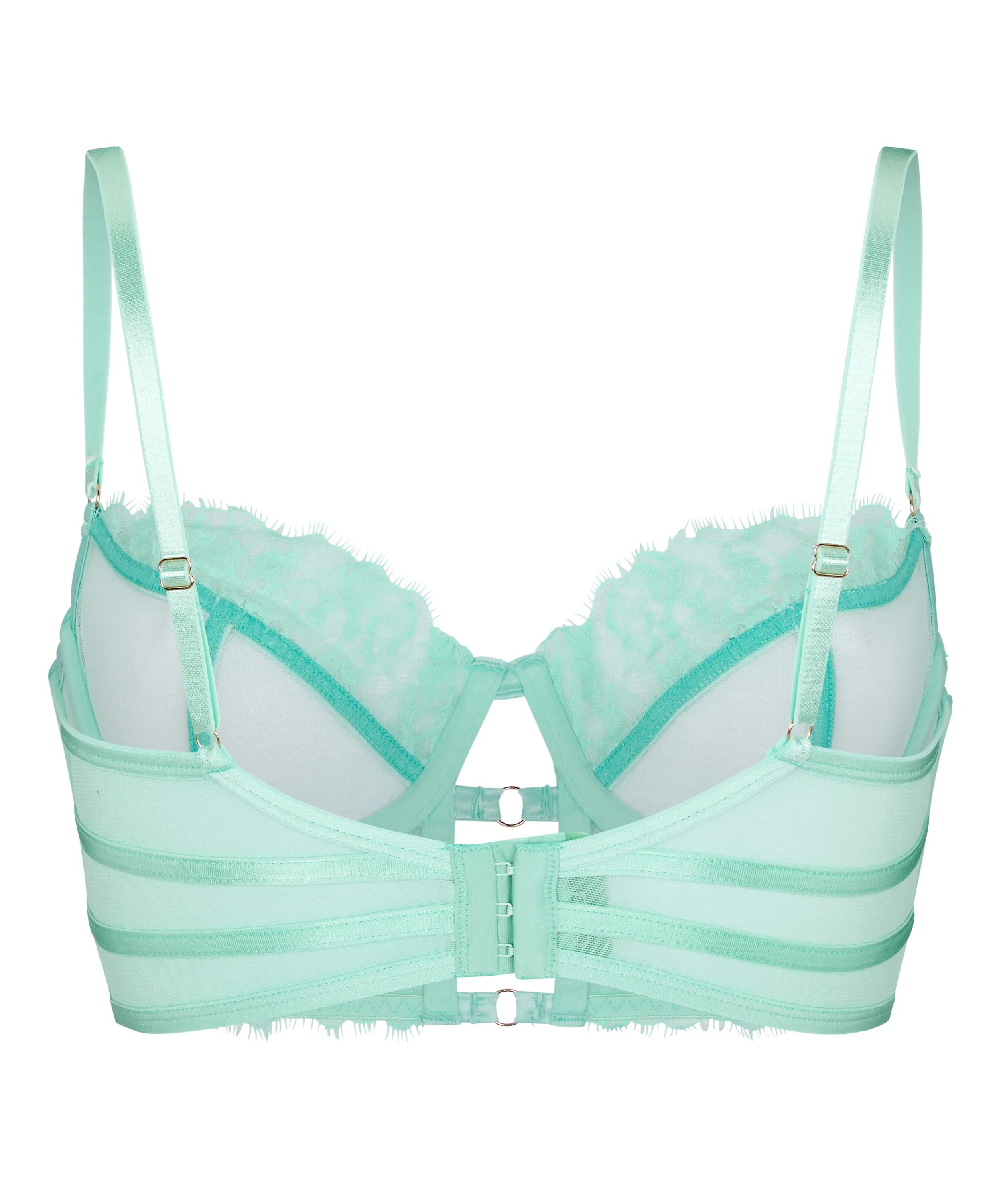 Hunkemoller Green Women Nienke Non-Padded Underwired Longline Bra SKU: 304825_Green Image 06