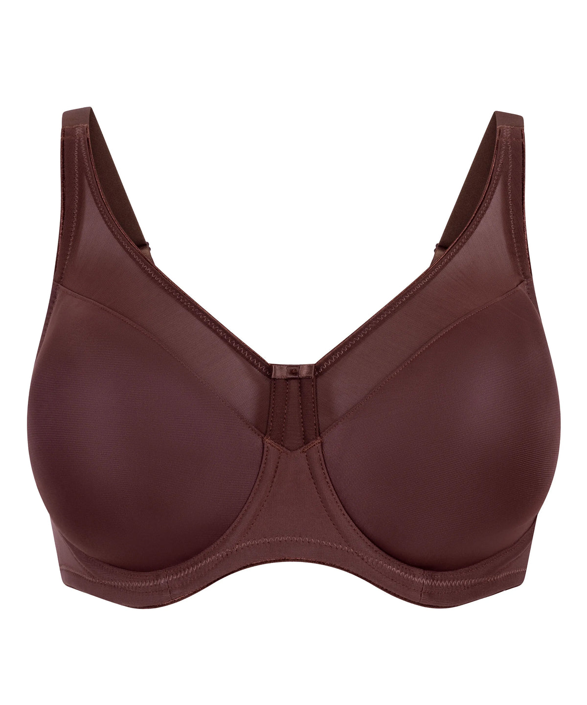 Hunkemoller Chicory Coffee Women Nina Non-Padded Underwired Minimizer Bra in Different Cup Sizes SKU: 304932_Chicory Coffee Image 05