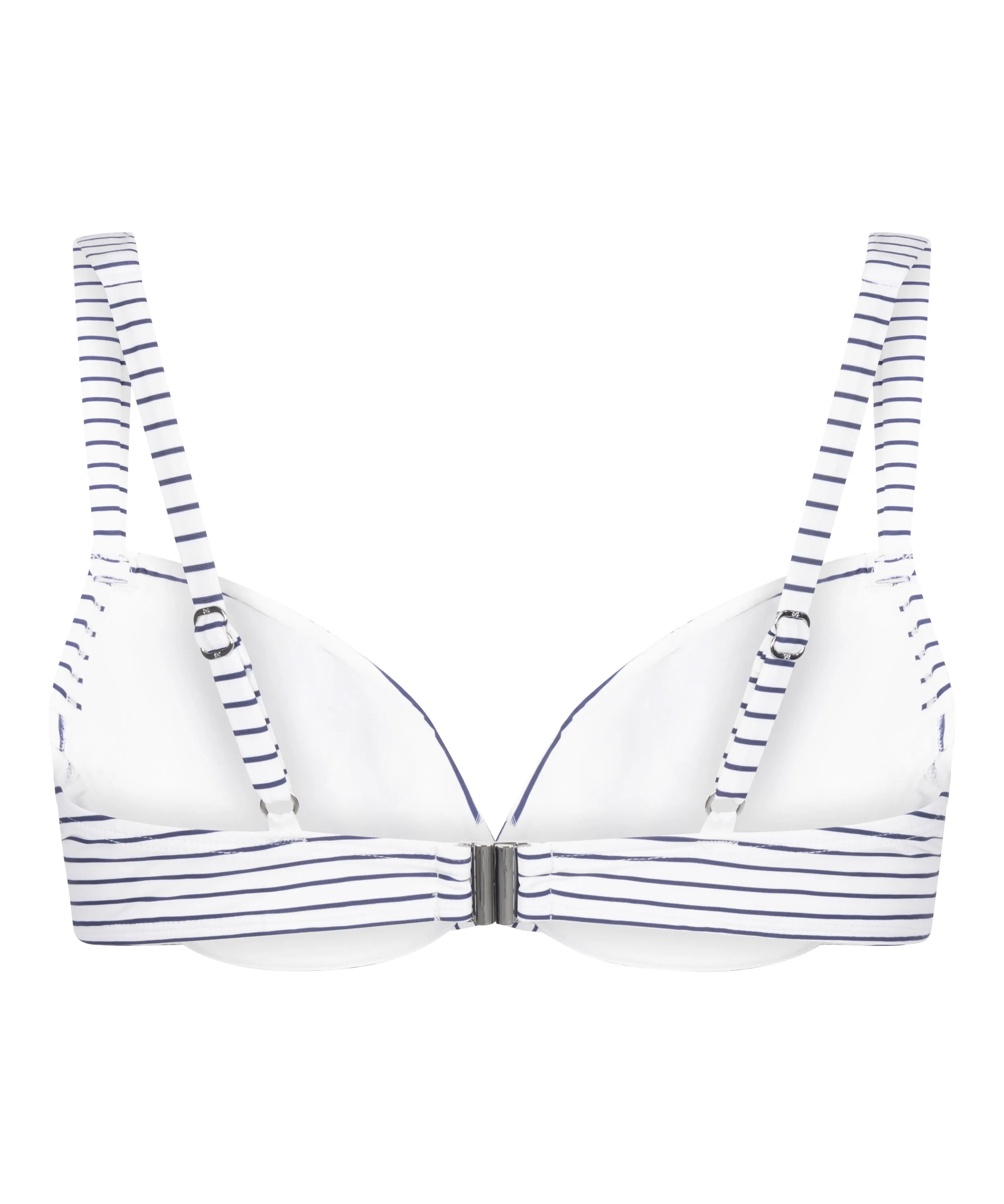 Hunkemoller White Women Stripes Padded Underwired Bikini Top SKU: 305055_White Image 06