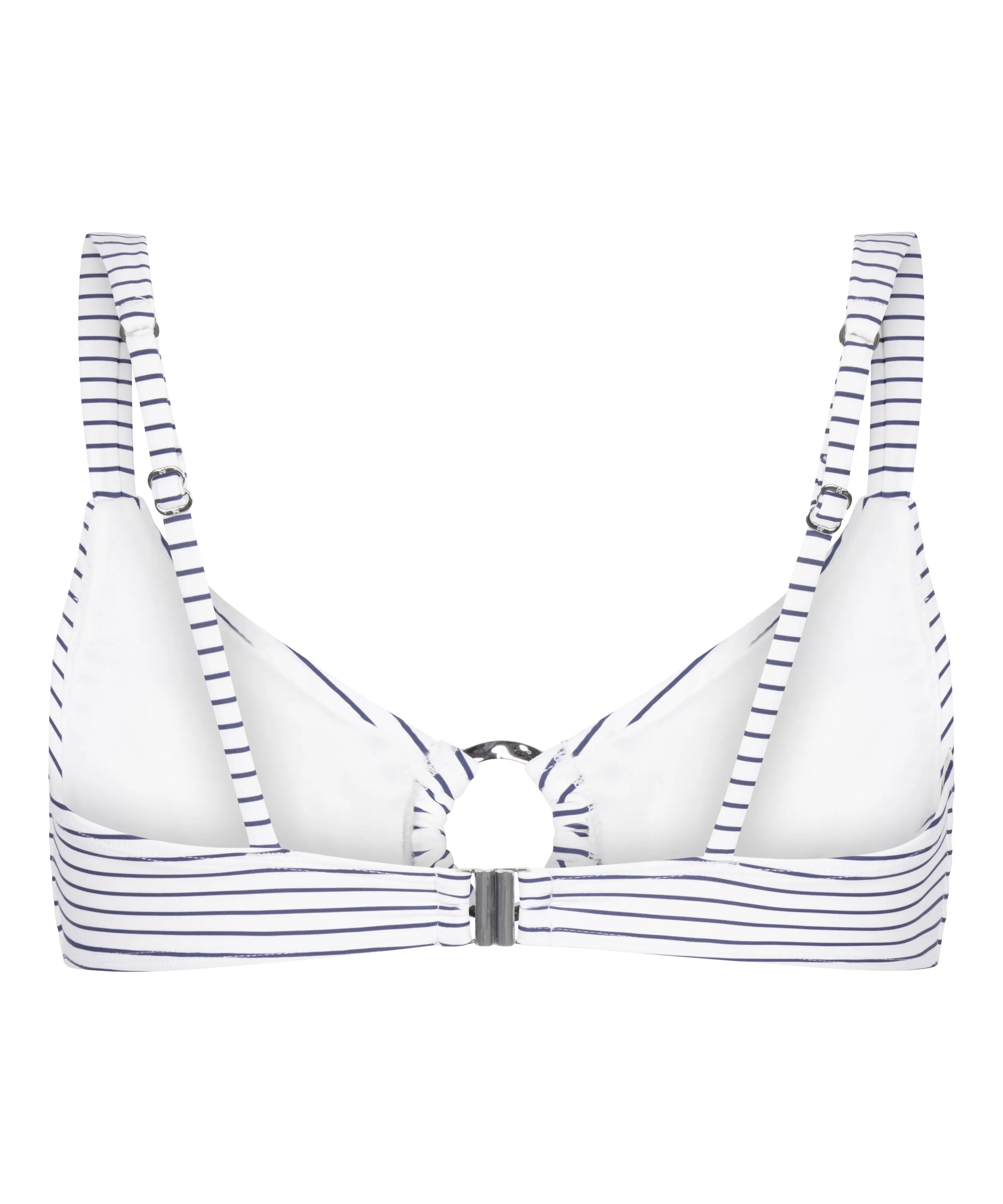 Hunkemoller White Women Stripes Bikini Top SKU: 305056_White Image 07