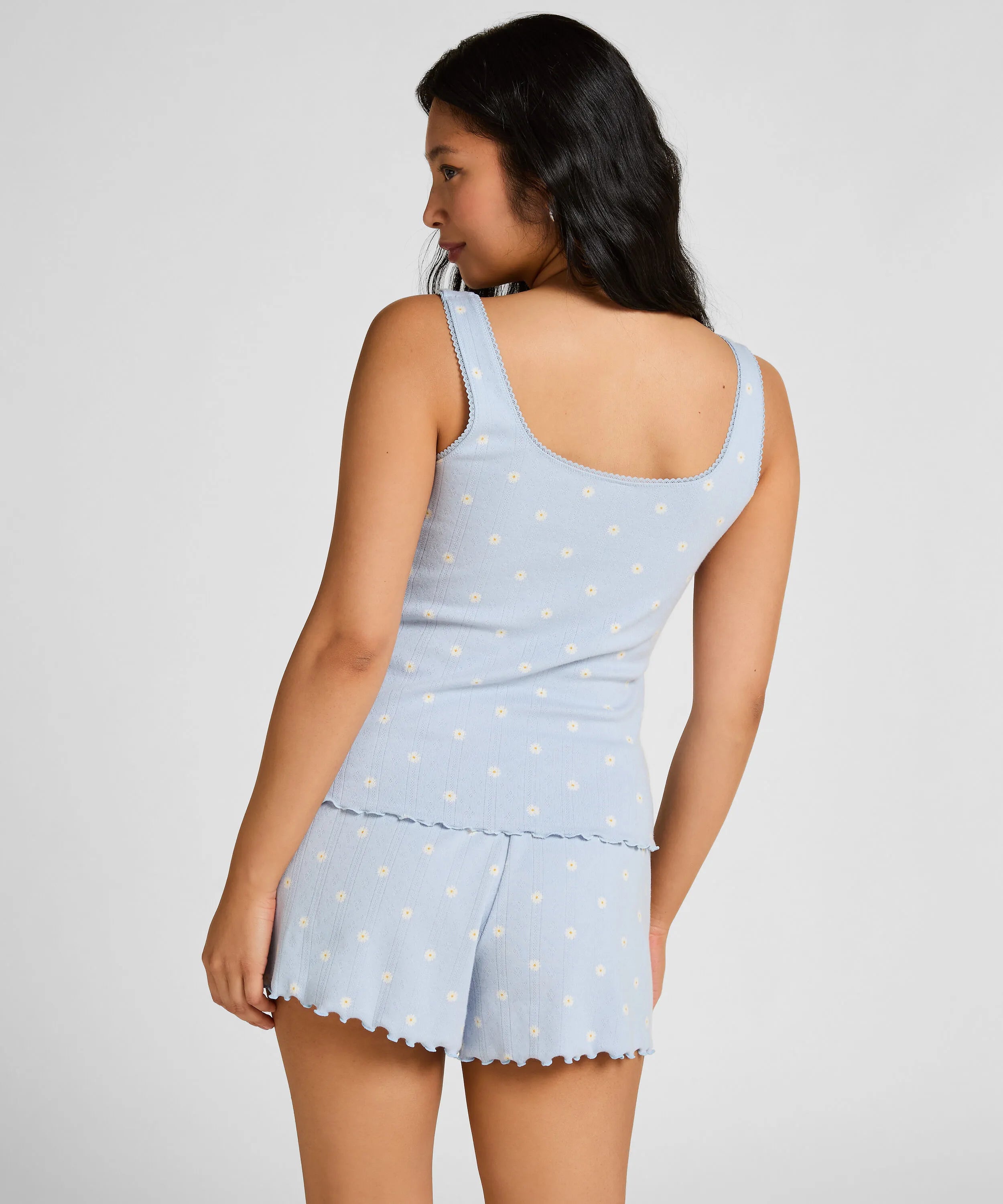 Hunkemoller Blue Women Pointelle Singlet SKU: 305234_Blue Image 04