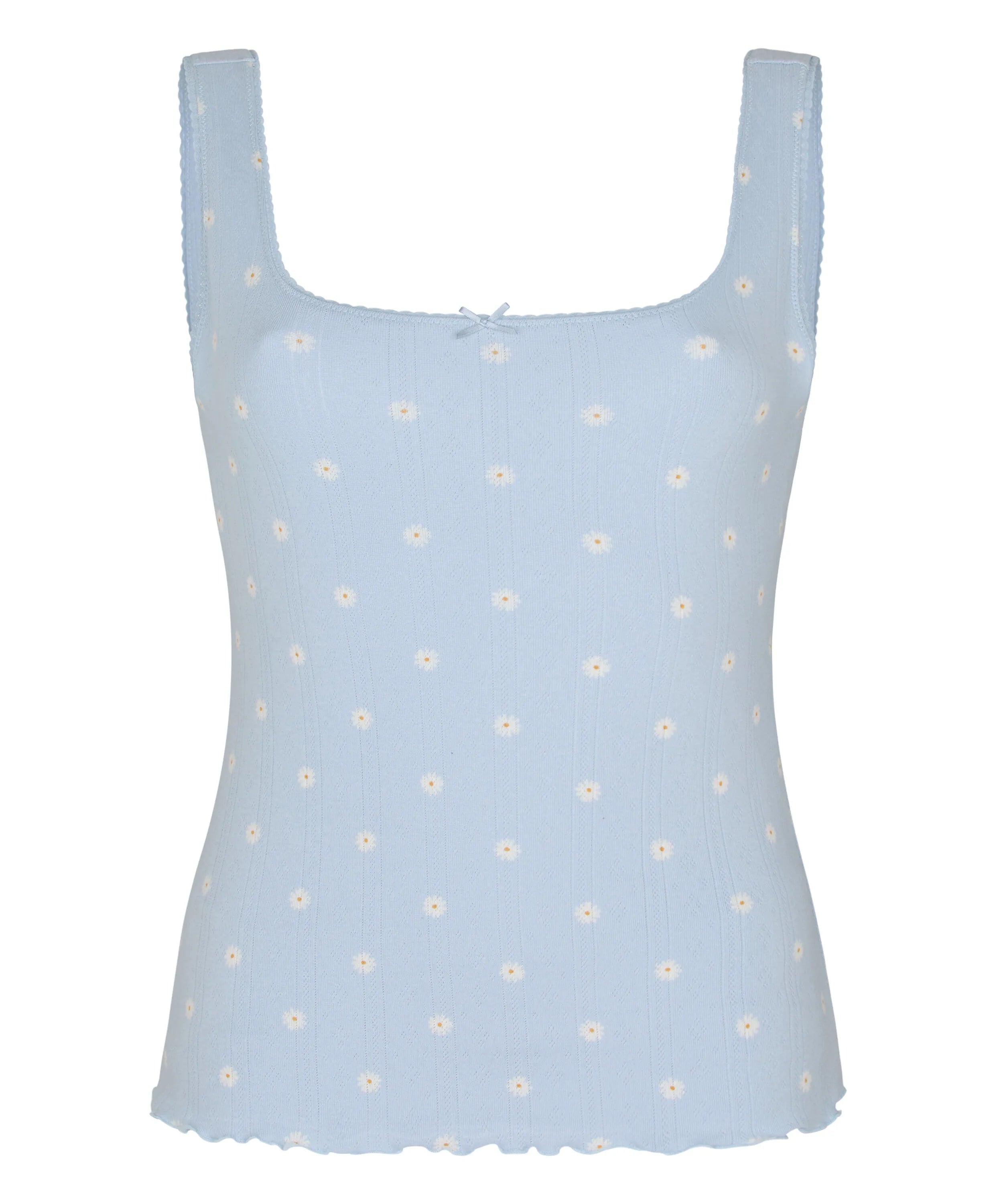 Hunkemoller Blue Women Pointelle Singlet SKU: 305234_Blue Image 05