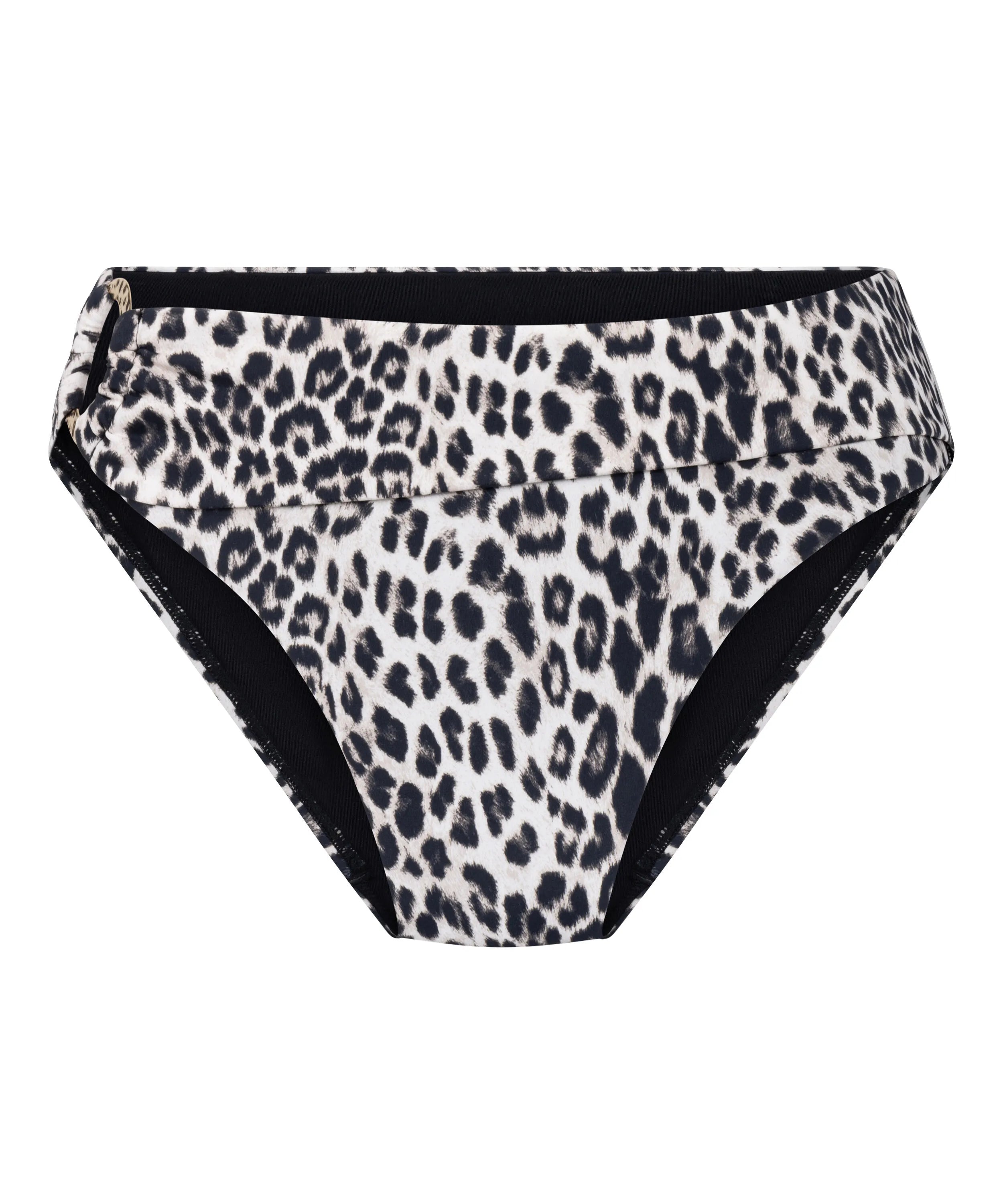 Hunkemoller Black Women Leopard Bikini Bottom SKU: 305413_Black Image 04