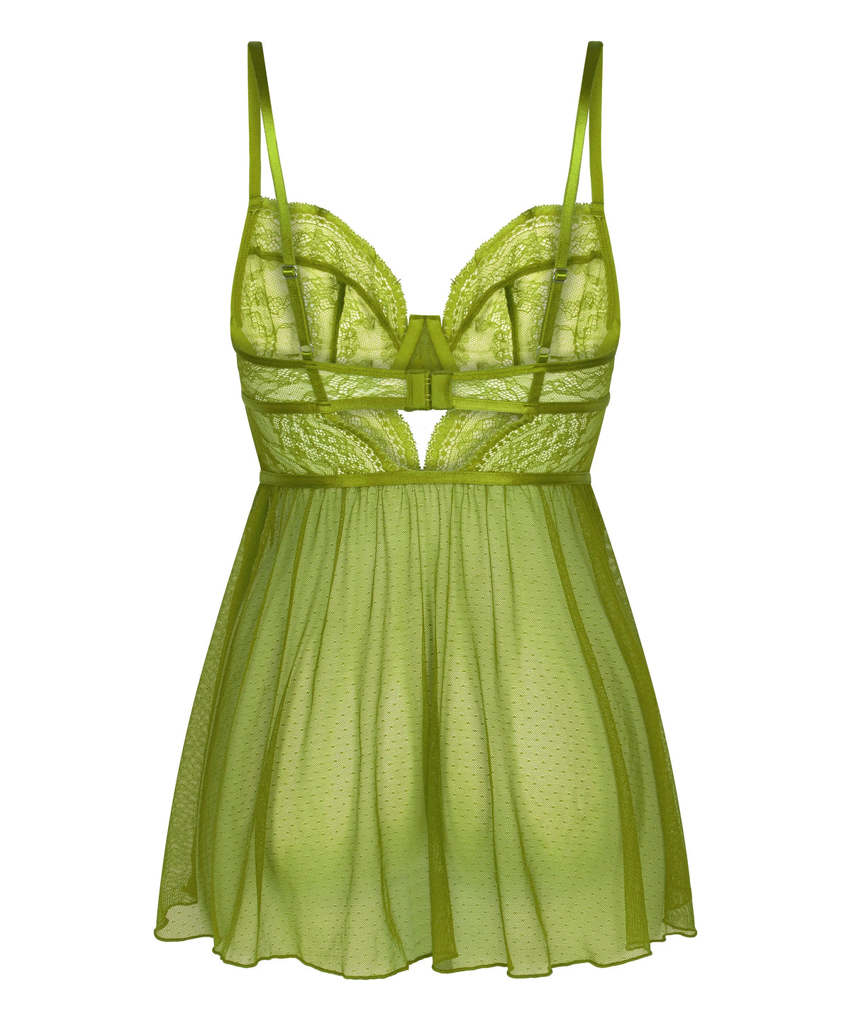 Hunkemoller Lima Bean Green Women Isabelle Babydoll in Different Cup Sizes SKU: 305693_Lima Bean Green Image 05