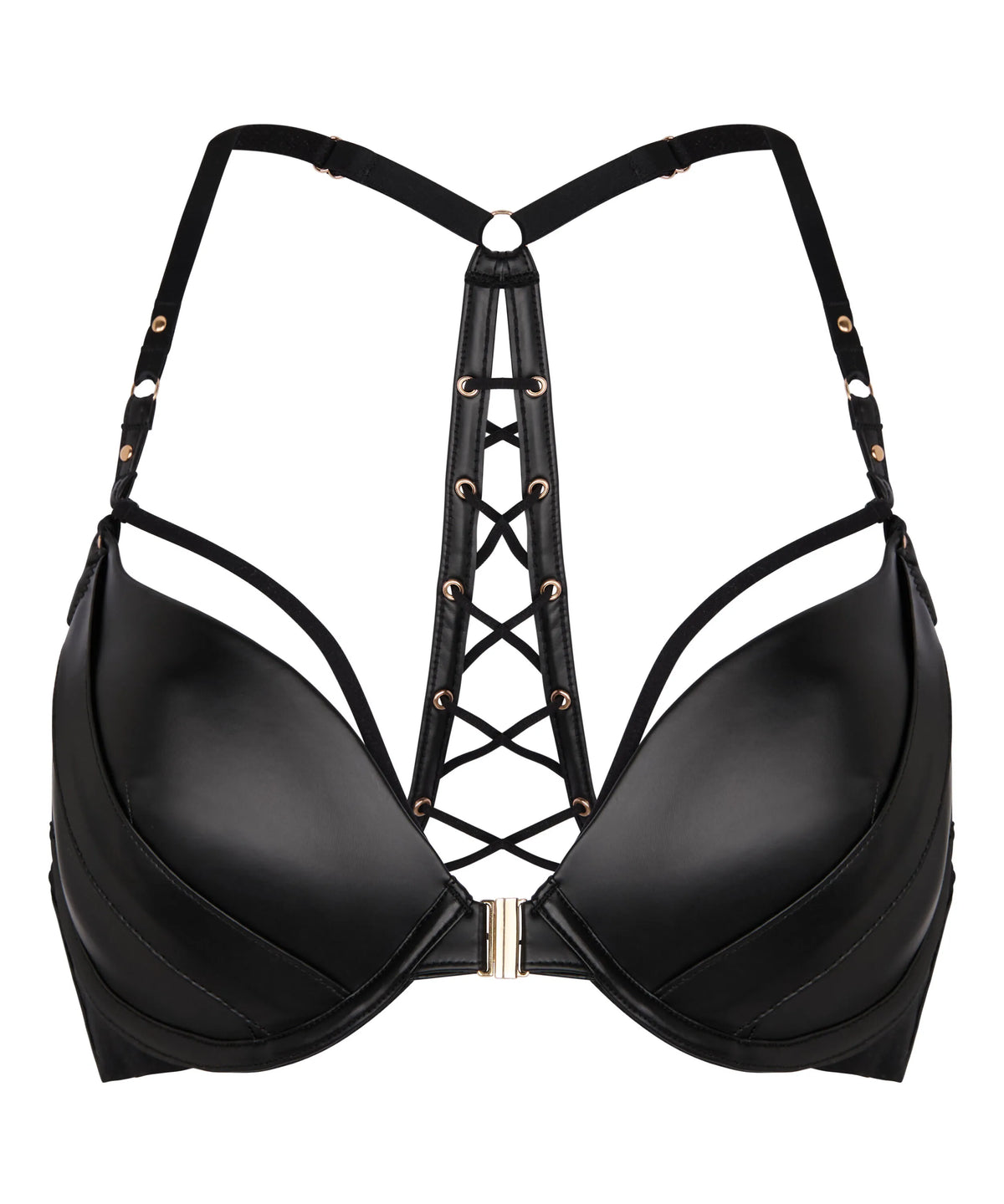 Hunkemoller Caviar Women Push-Up Bra Sam in Different Cup Sizes SKU: 305911_Caviar Image 05