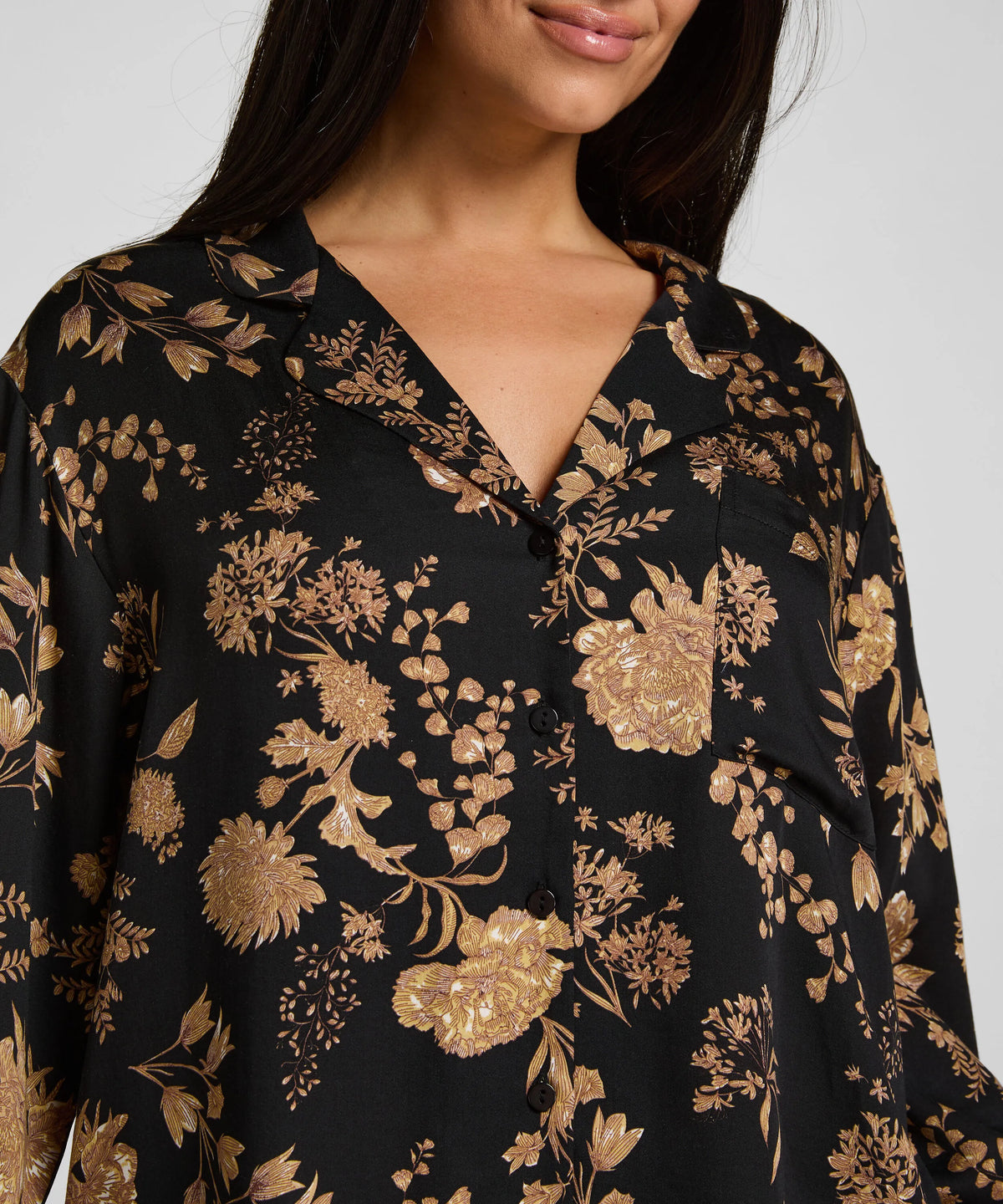 Hunkemoller Caviar Women Jacket Woven Print SKU: 306129_Caviar Image 02