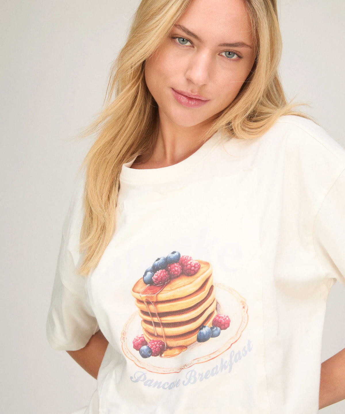 Hunkemoller Gardenia Women Pyjama Set with Short And T-Shirt SKU: 306153_Gardenia Image 07