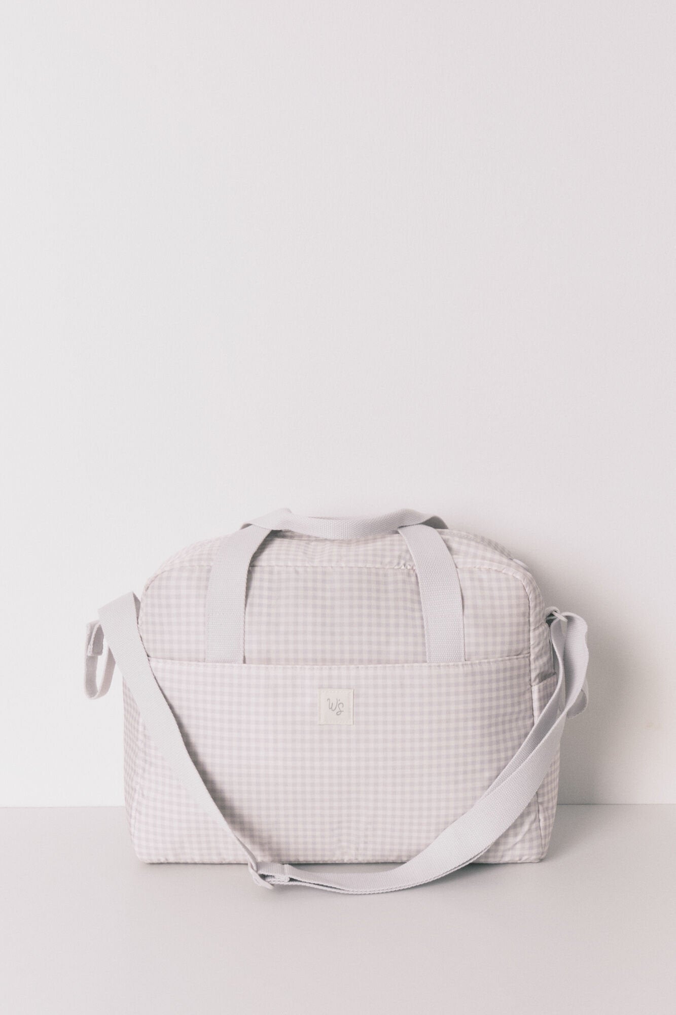 Women Secret_Large Dark Grey Gingham Check "Maternity" Handbag_3062334_43_01