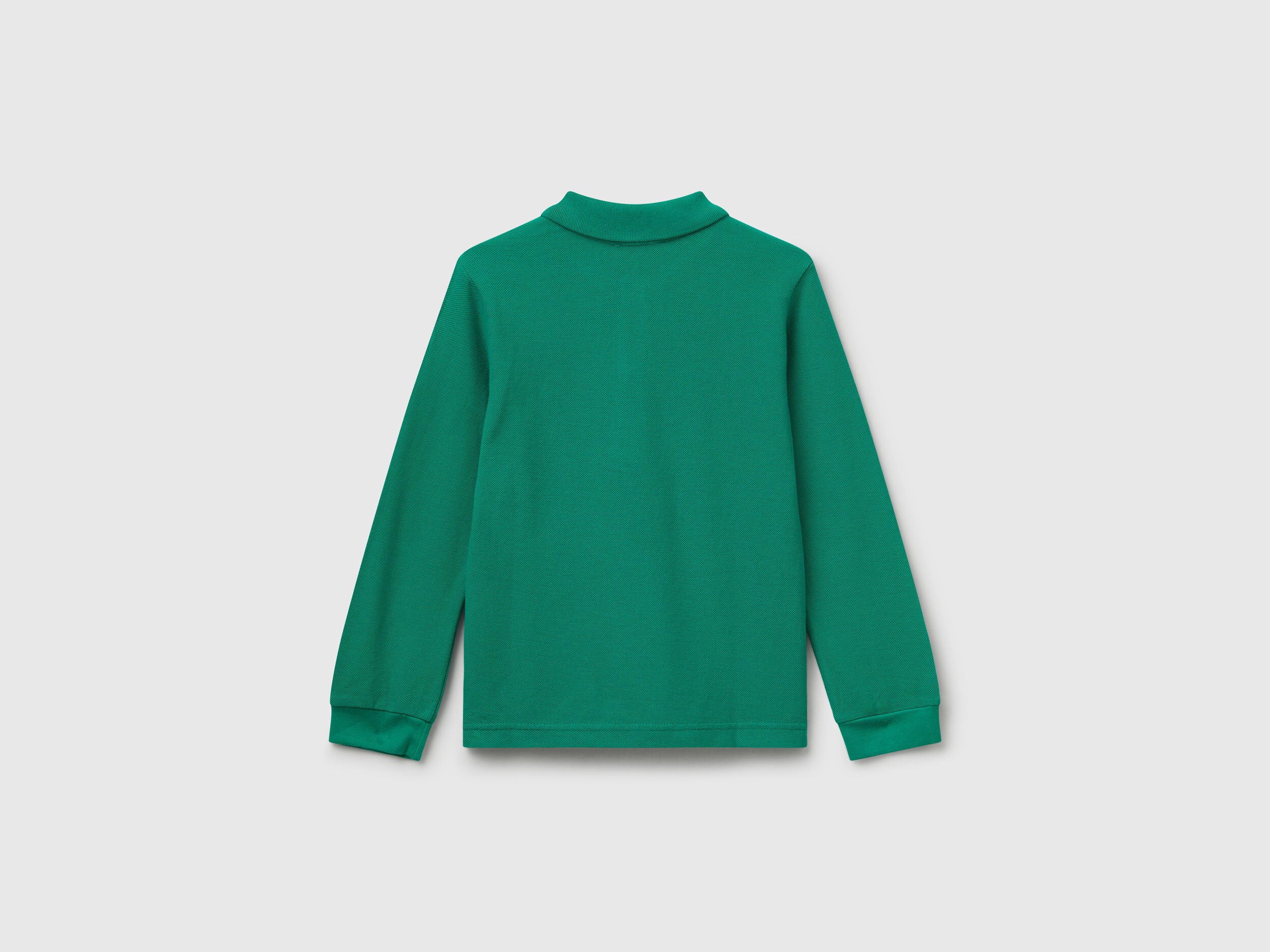 Benetton_Green_Long Sleeve Polo in Cotton_3089G3009_108_02