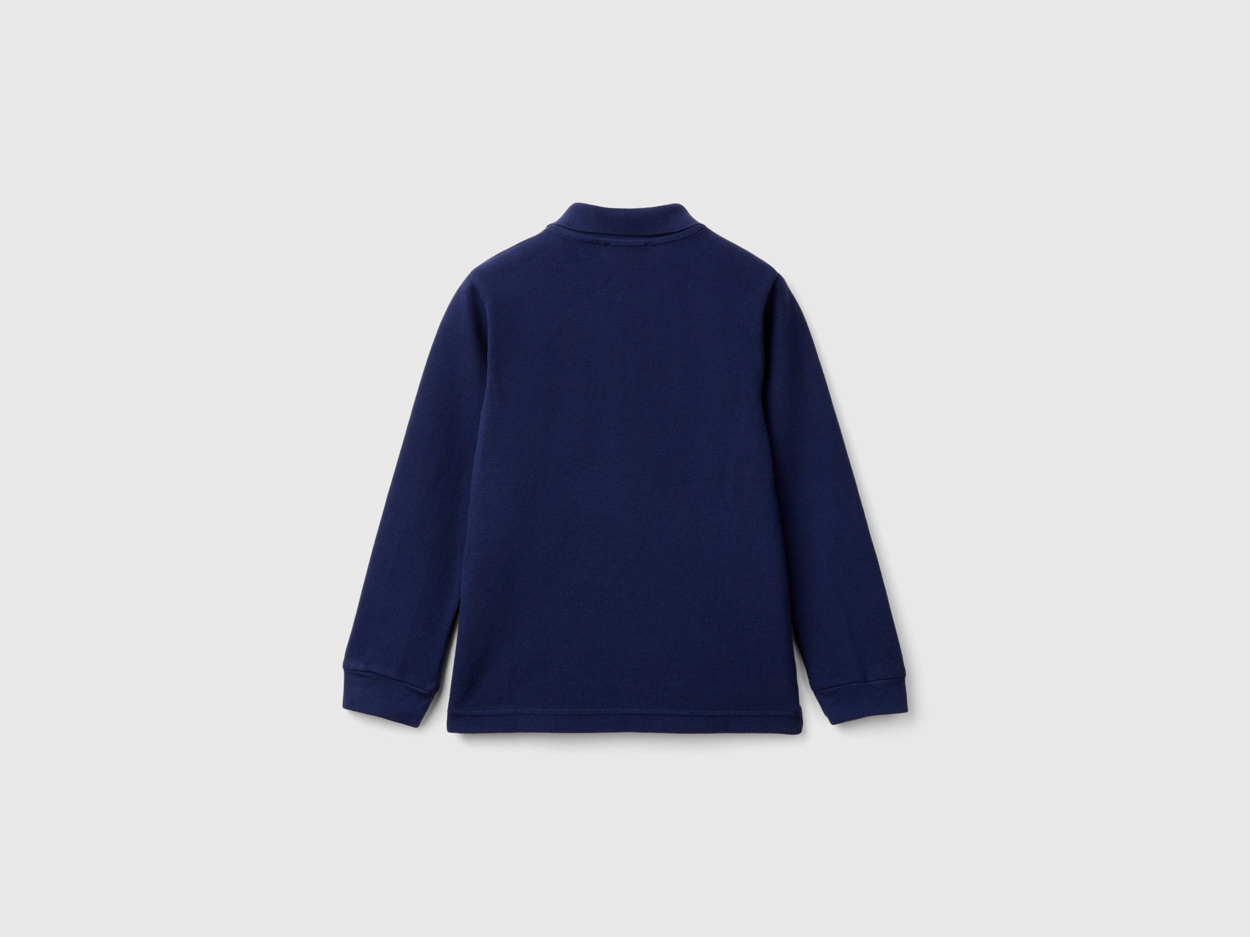 Benetton_Dark Blue_Long Sleeve Polo in Cotton_3089G3009_252_02