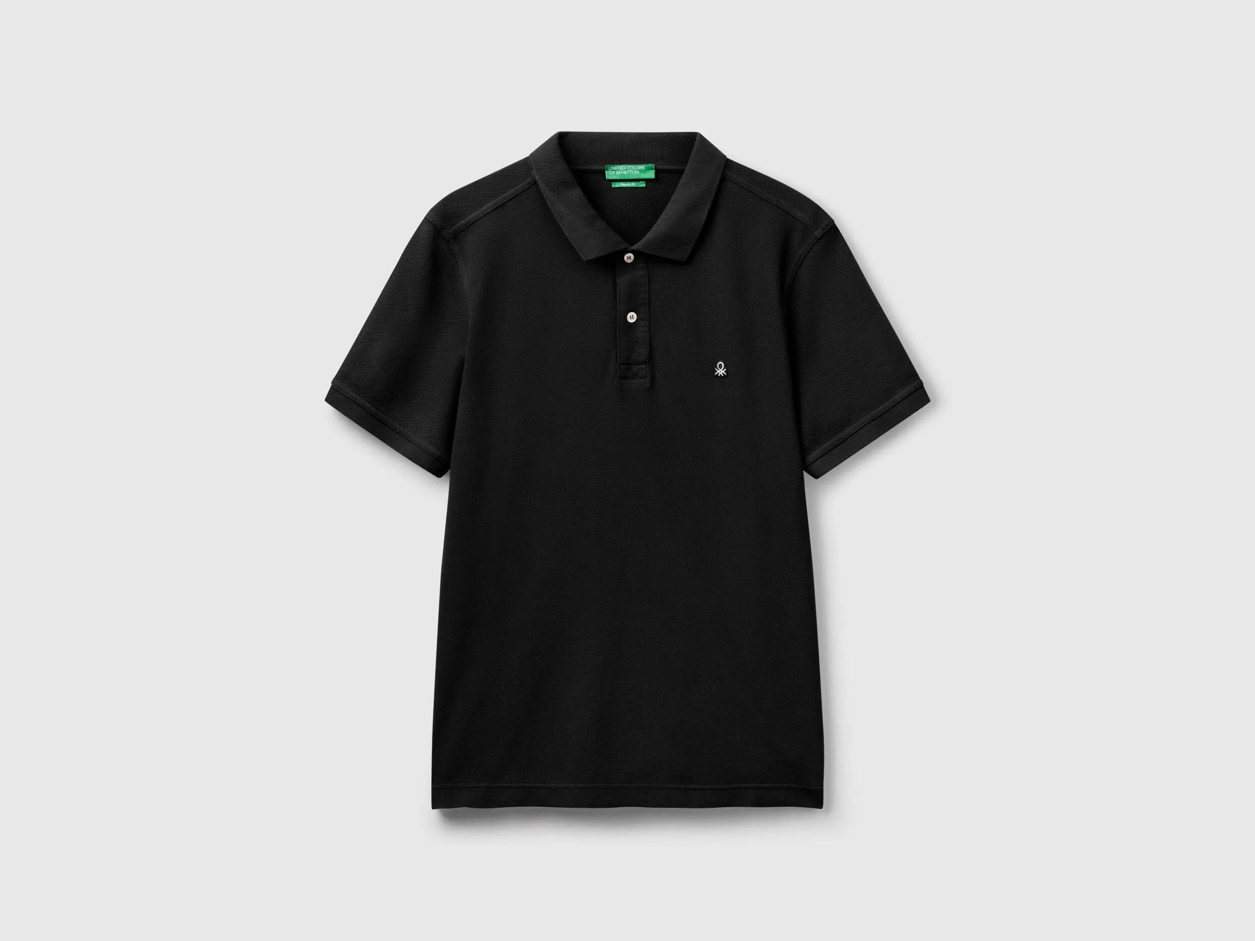 Benetton_Black Regular Fit Polo_3089J3179_100_04