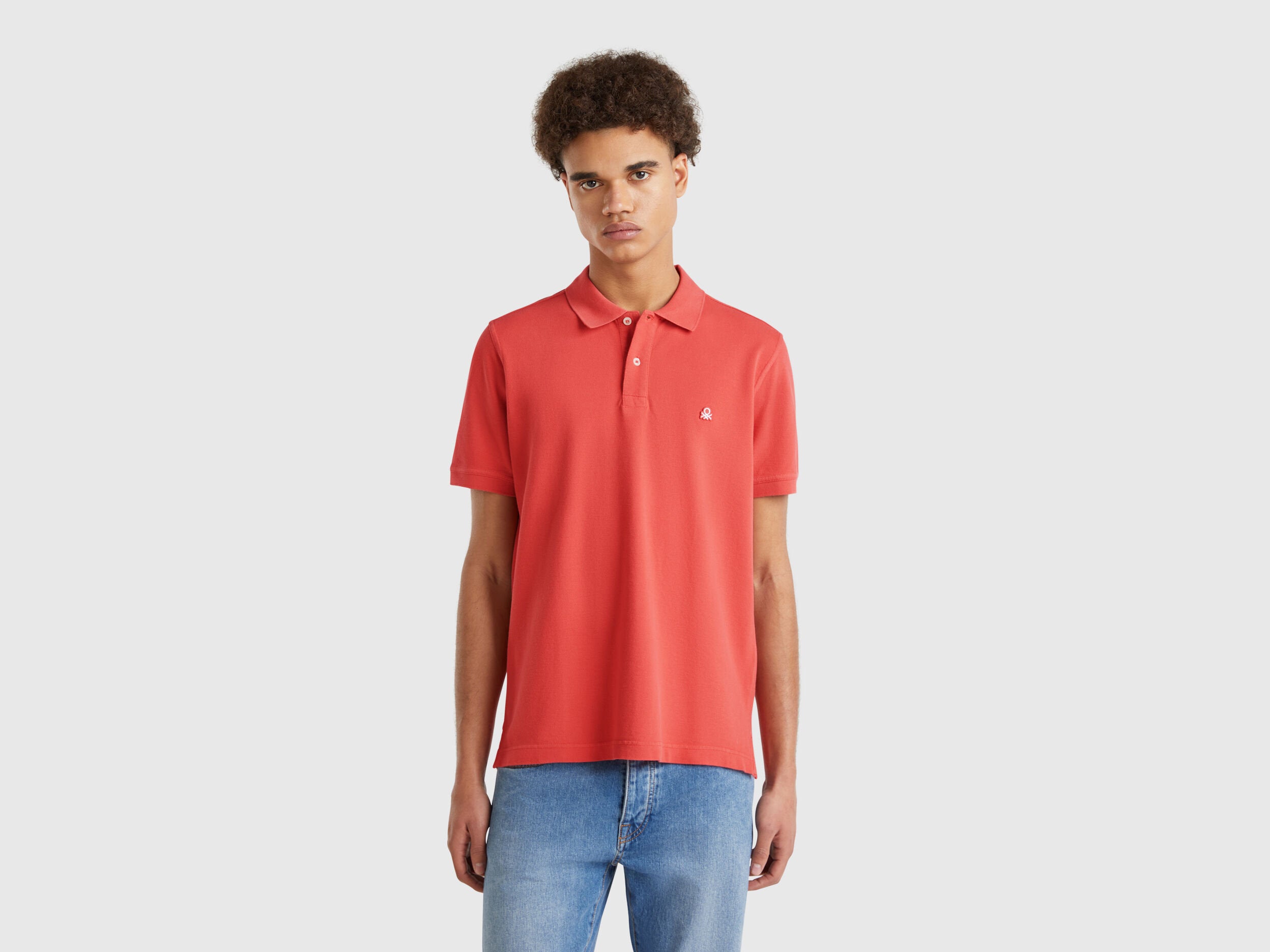 Benetton_Brick Red Regular Fit Polo_3089J3179_136_01