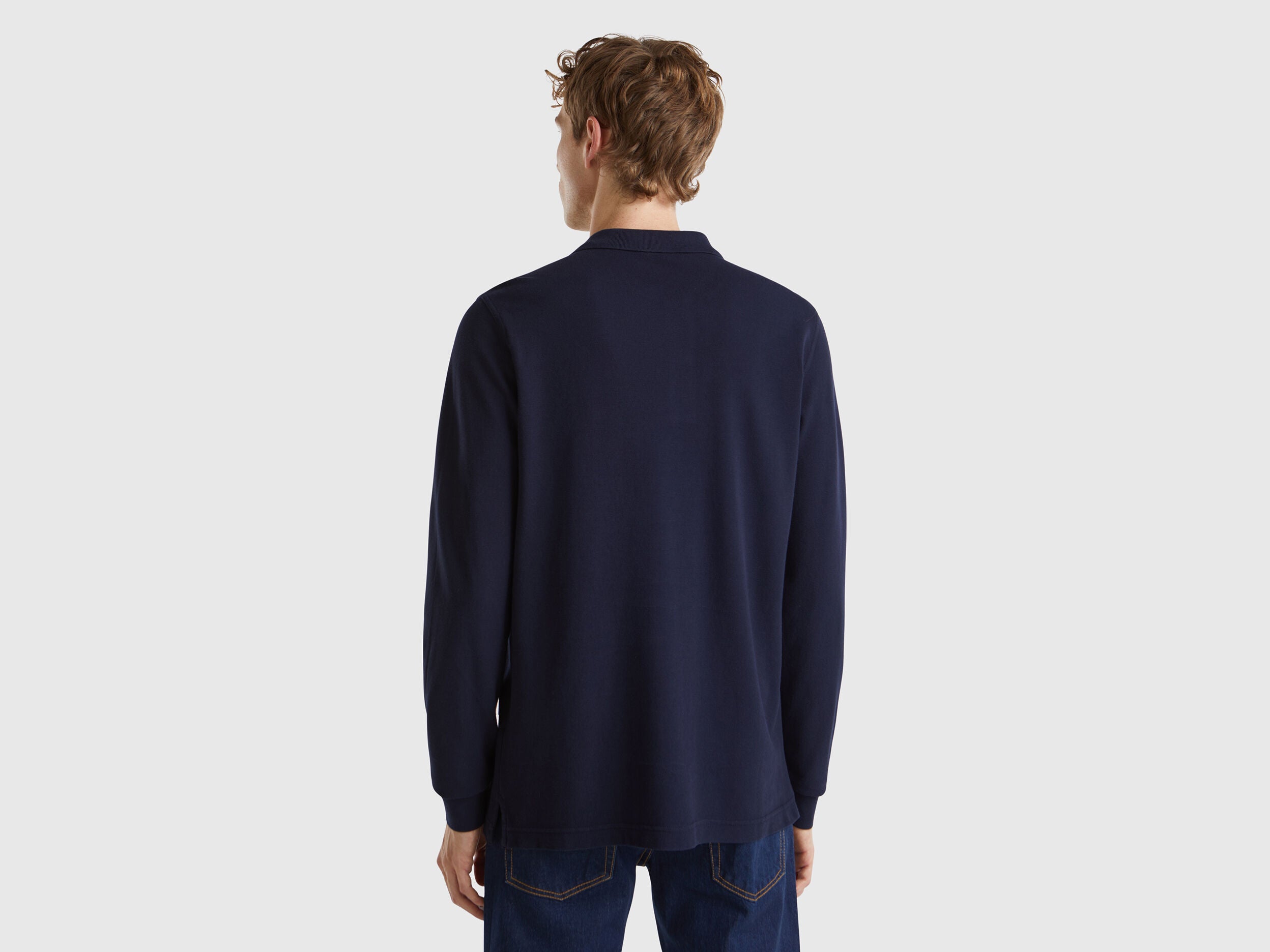 Benetton_Dark Blue_Long Sleeve Cotton Polo_3089J3204_016_02