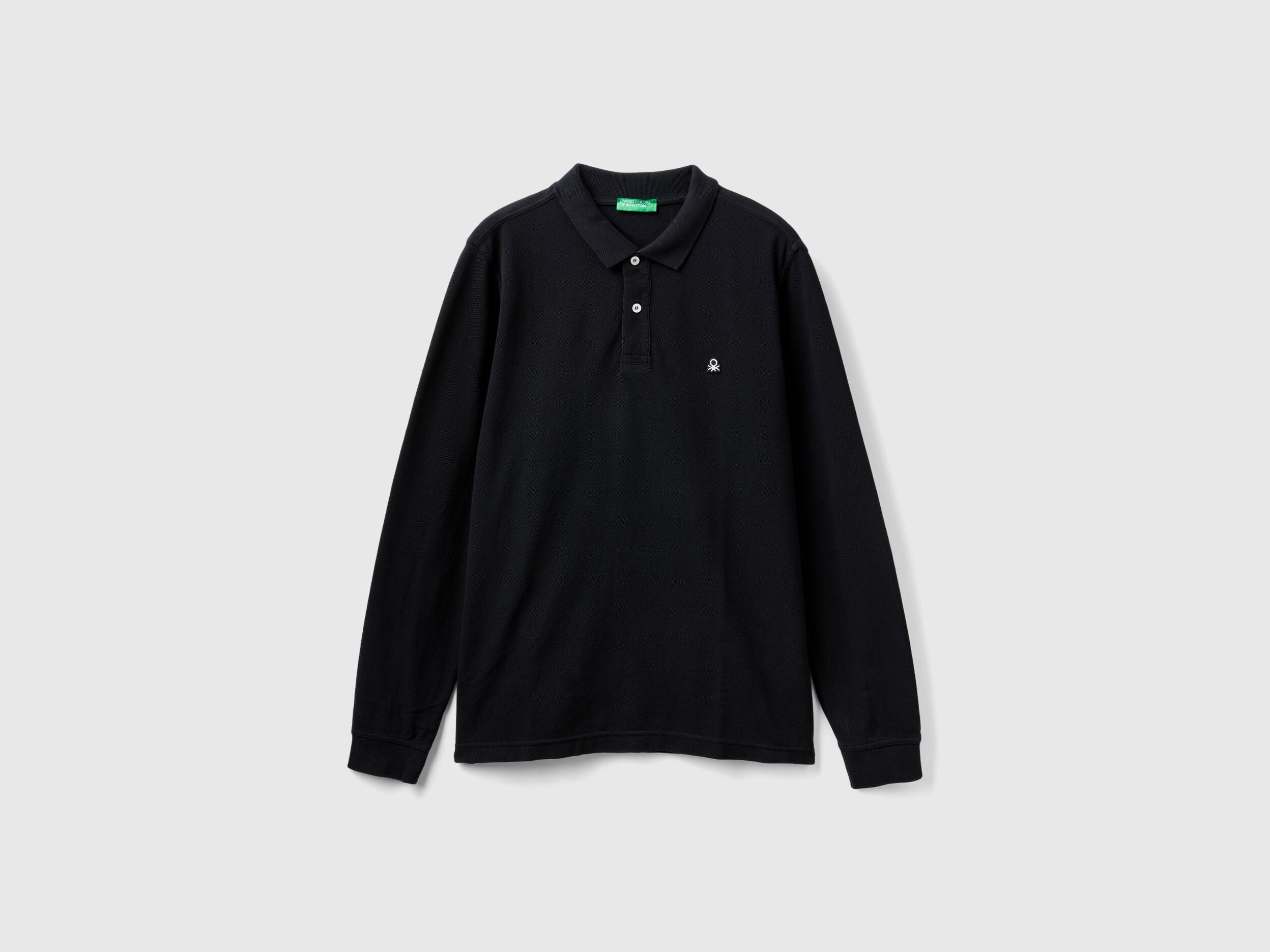 Benetton_Black_Long Sleeve Cotton Polo_3089J3204_100_04