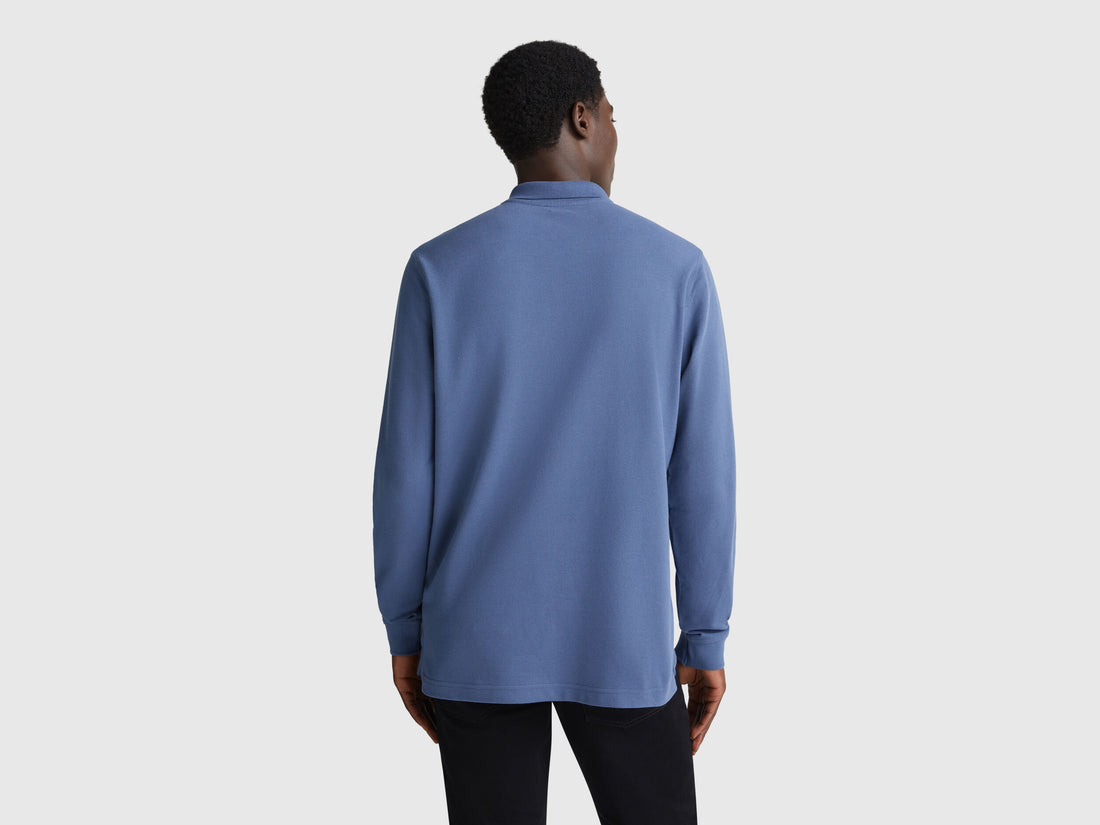 Benetton_Air Force Blue_Long Sleeve Cotton Polo _3089J3204_35W_02