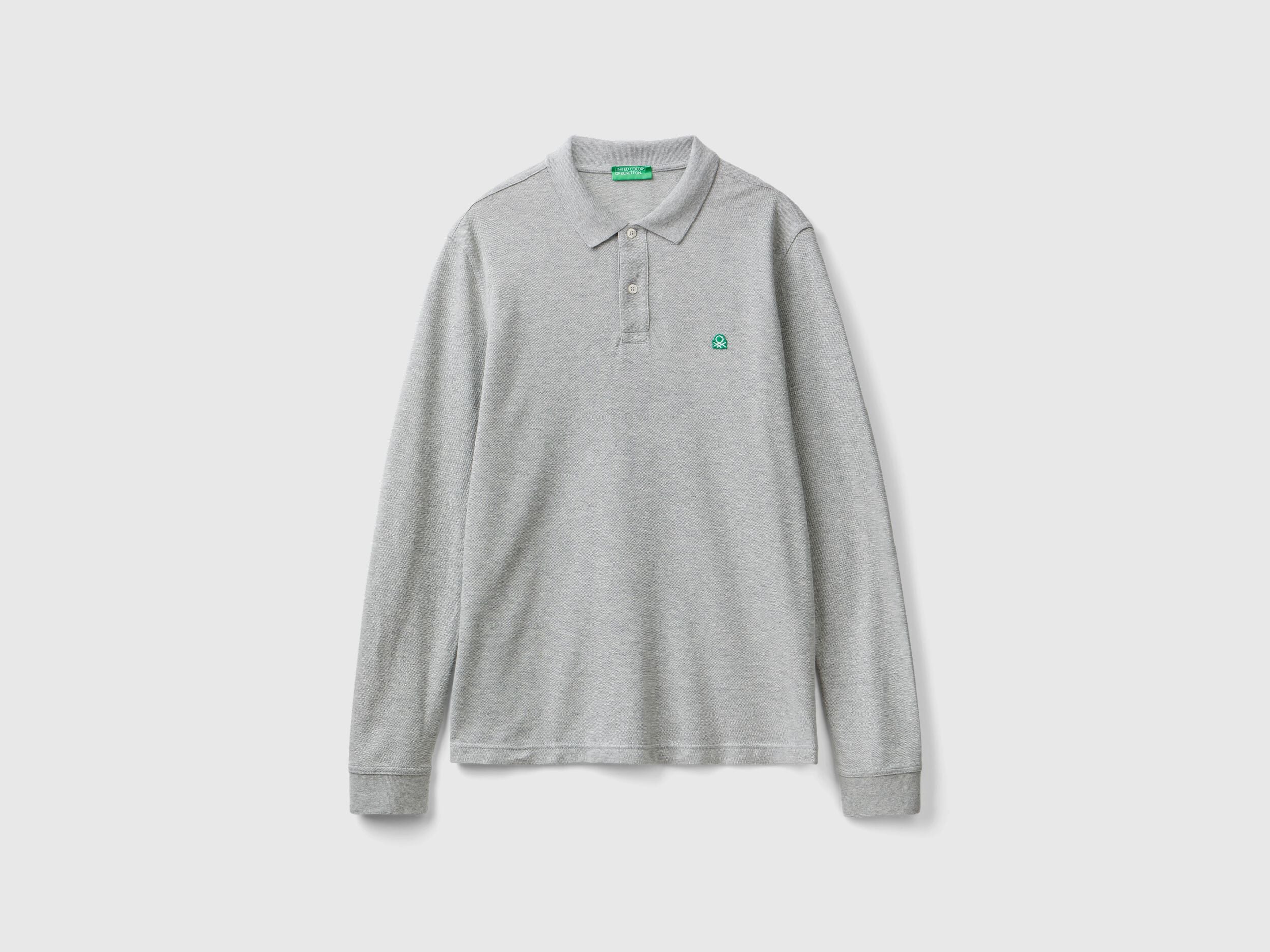 Benetton_Light Gray_Long Sleeve Cotton Polo_3089J3204_501_04