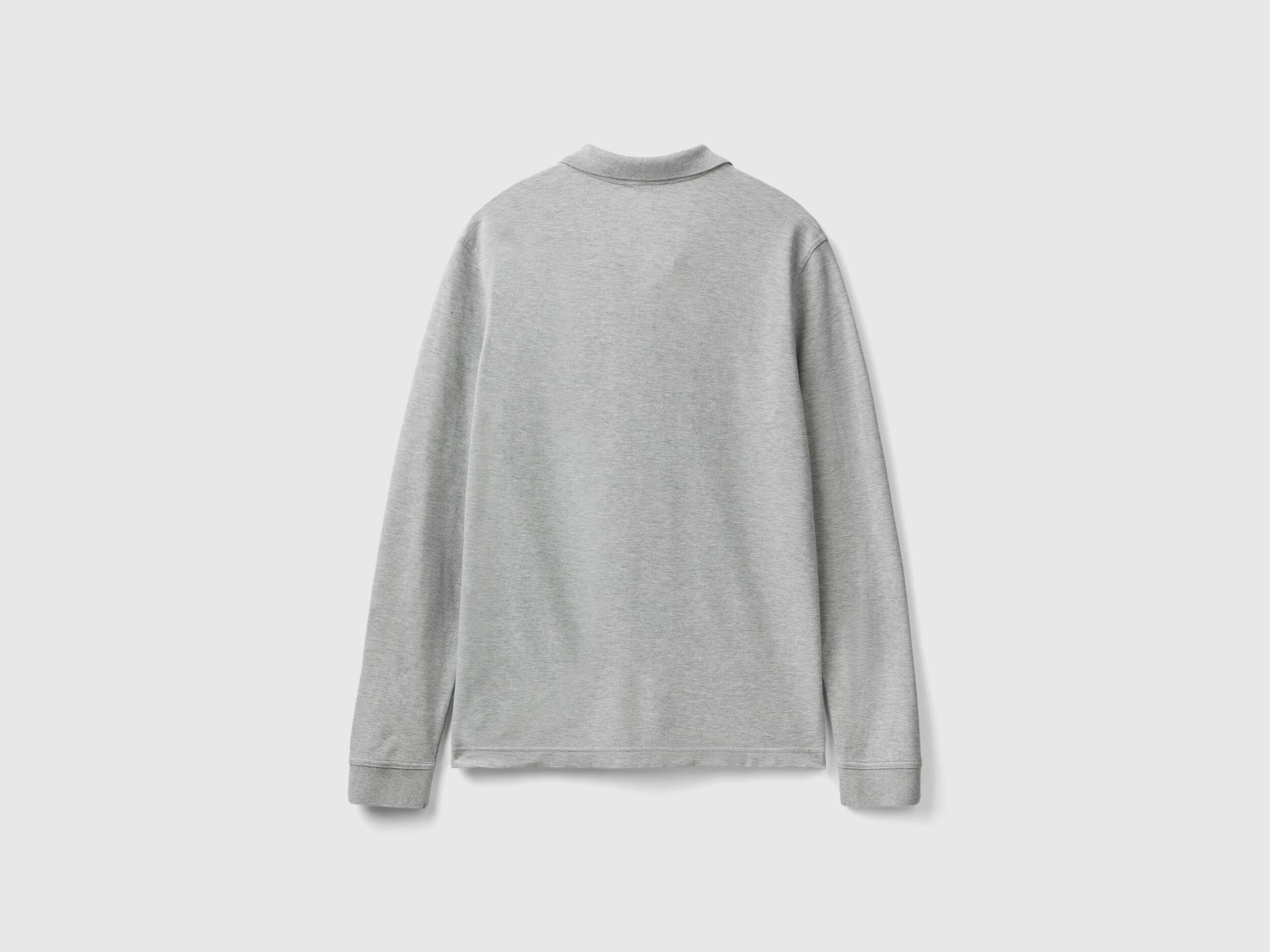 Benetton_Light Gray_Long Sleeve Cotton Polo_3089J3204_501_05