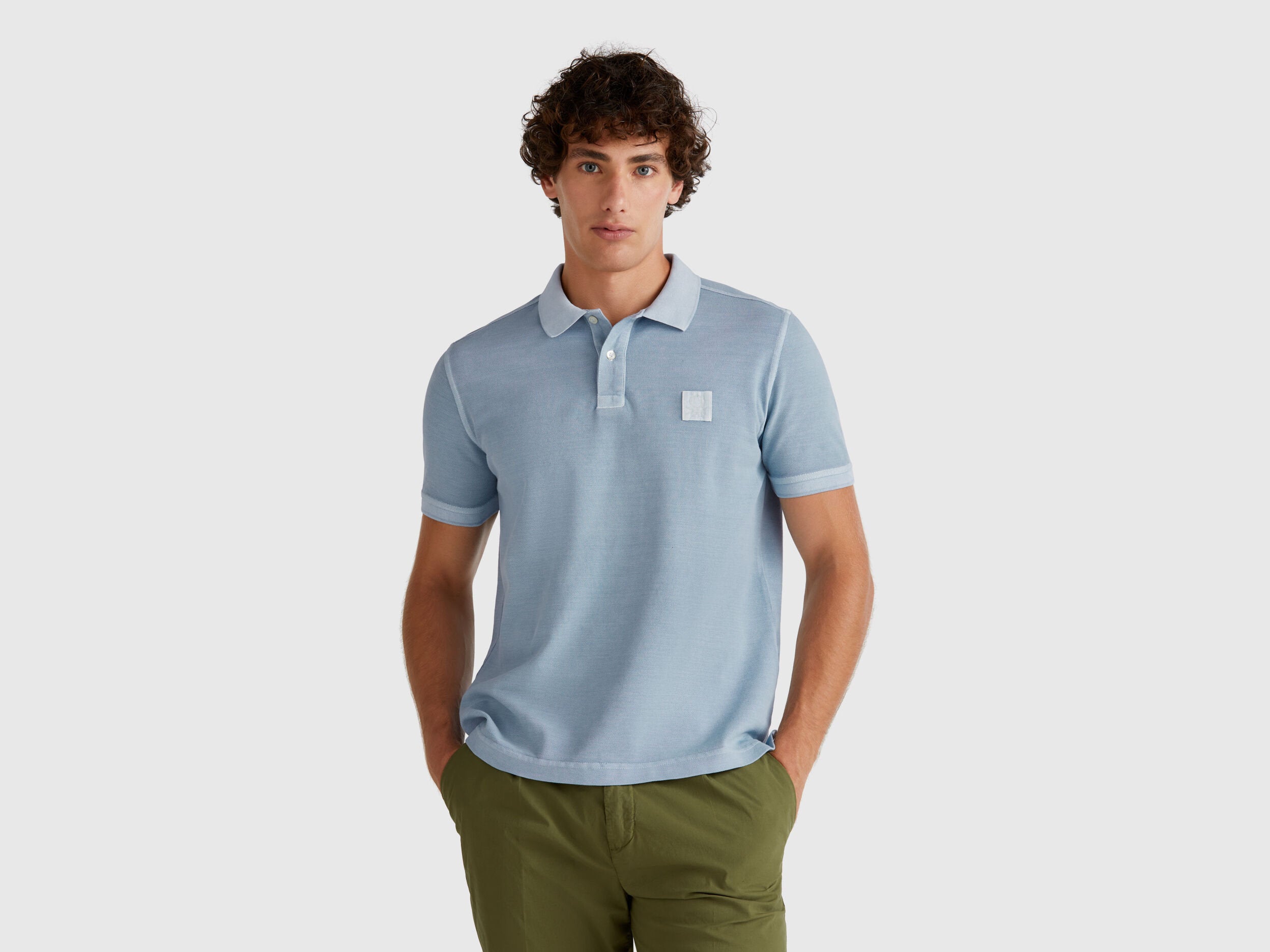 Benetton_Regular Fit Light Blue Polo_3089U302D_8F9_01