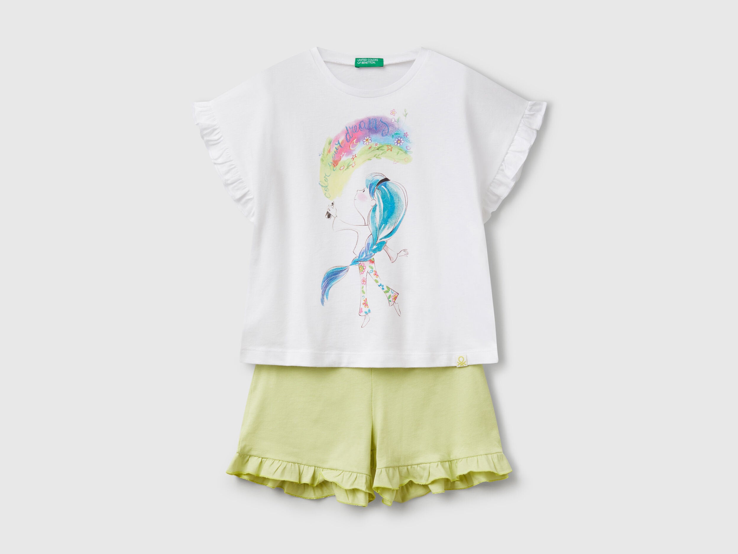 Benetton_Pajamas with Print and Rouches_30960P08C_101_01