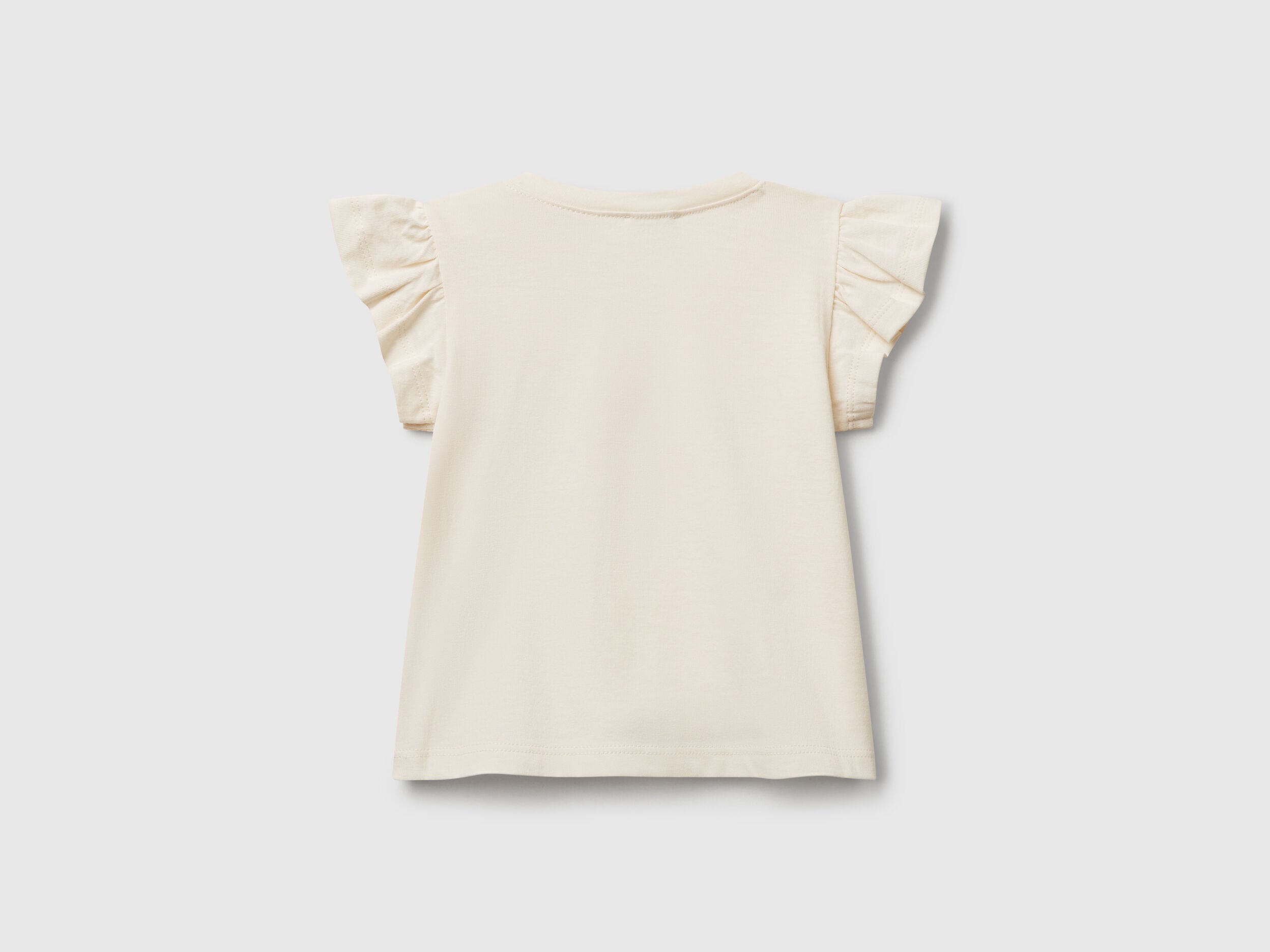 Benetton_T-Shirt with Print and Applique_3096A106F_0R2_02