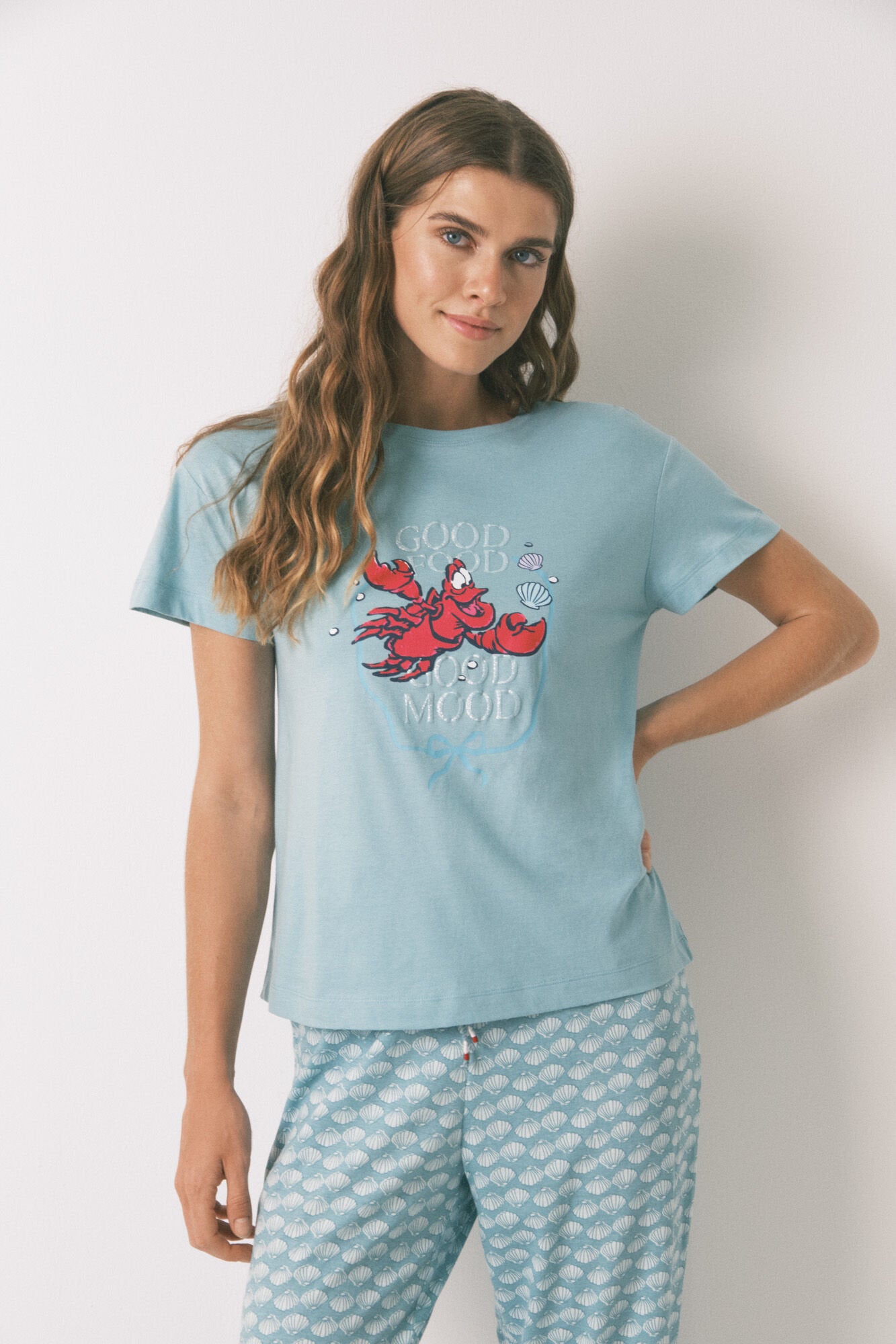 Women Secret_Sebastian Green 100% Cotton Capri Pyjamas_3132100_26_03