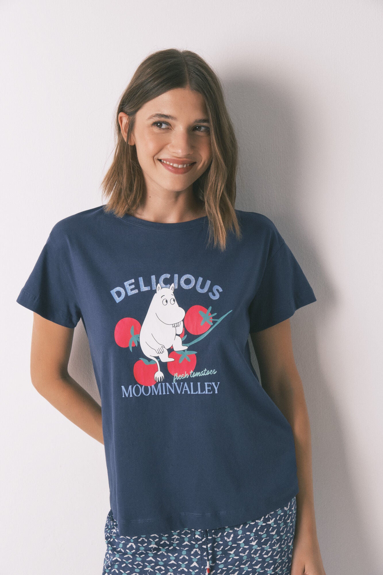 Women Secret_Dark Blue_100% Cotton Moomin Capri Pyjamas in Blue_3132101_11_01