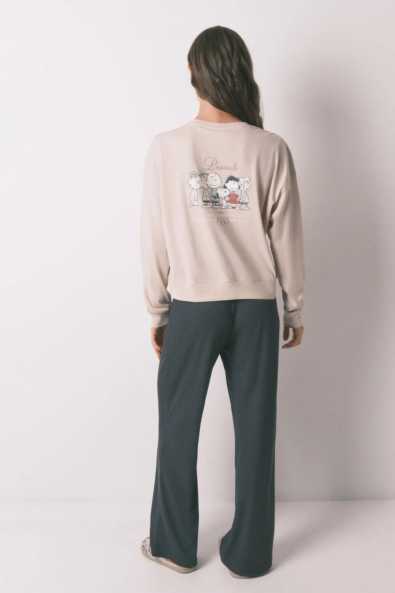 Women Secret_Nude_100% Cotton Beige Snoopy Long Pyjamas_3132128_36_06