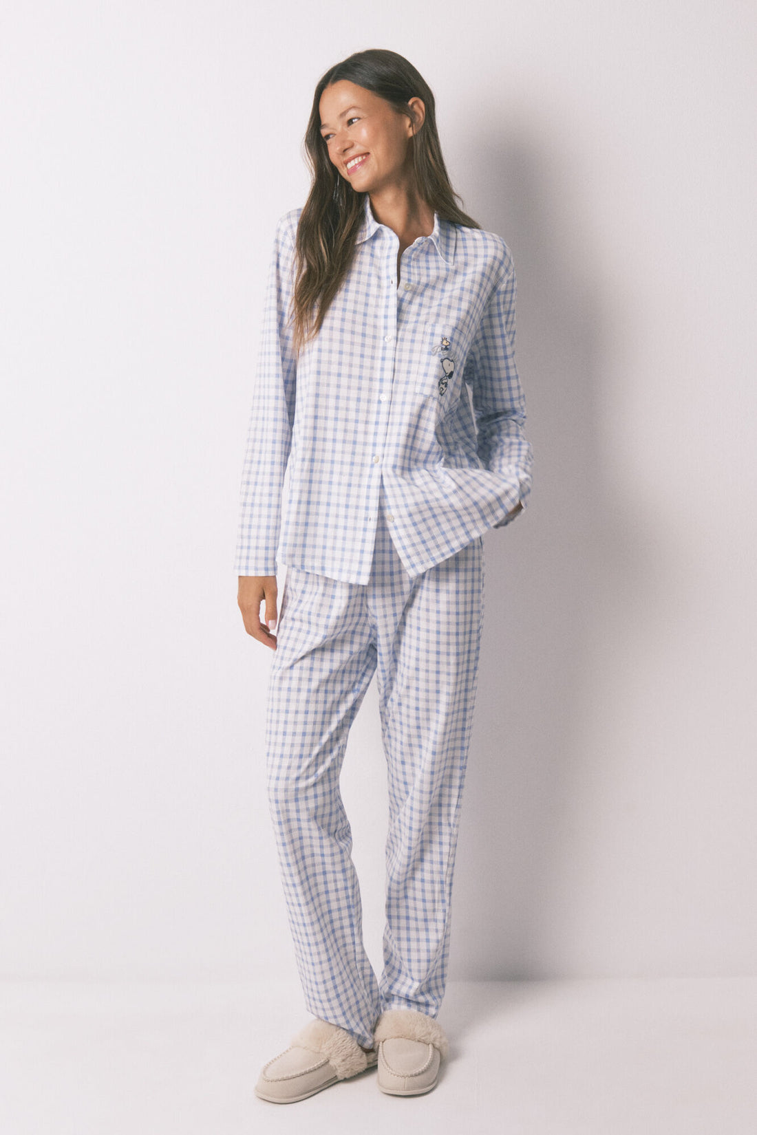 Women Secret_Blue Print_Blue Snoopy Cotton Classic Pyjamas_3132156_19_02