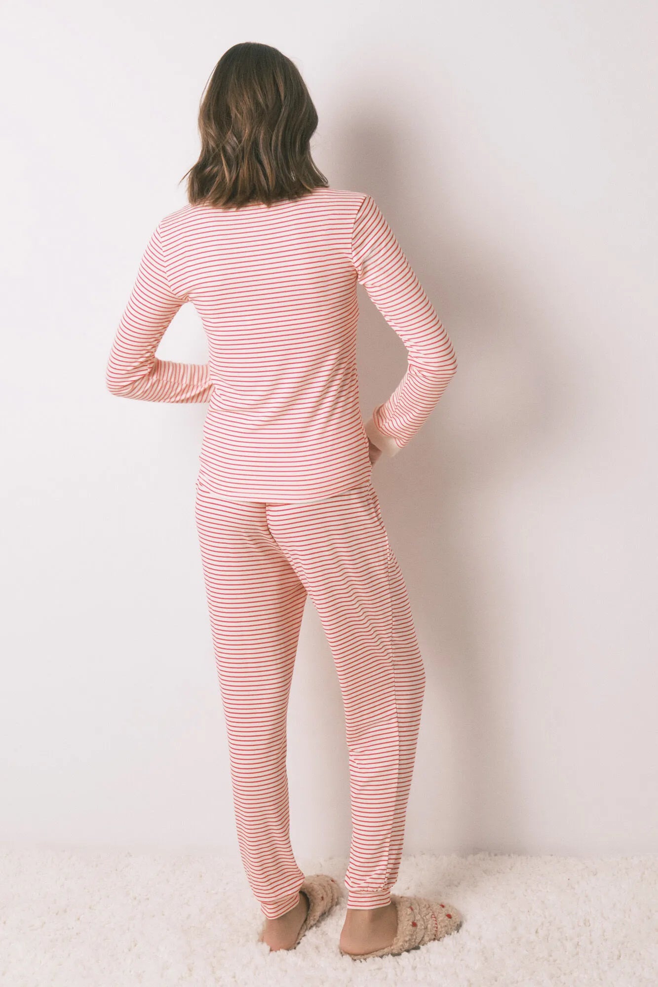 Women Secret_Red_Long Extra Soft Knit Pajamas Striped Mafalda_3132224_60_06