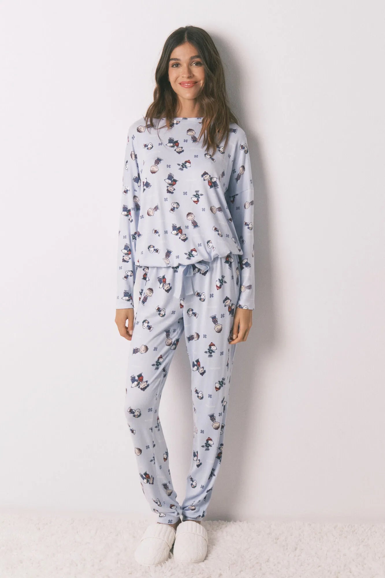 Women Secret_Blue Print_Super Soft Snoopy Long Pyjamas_3132225_19_01