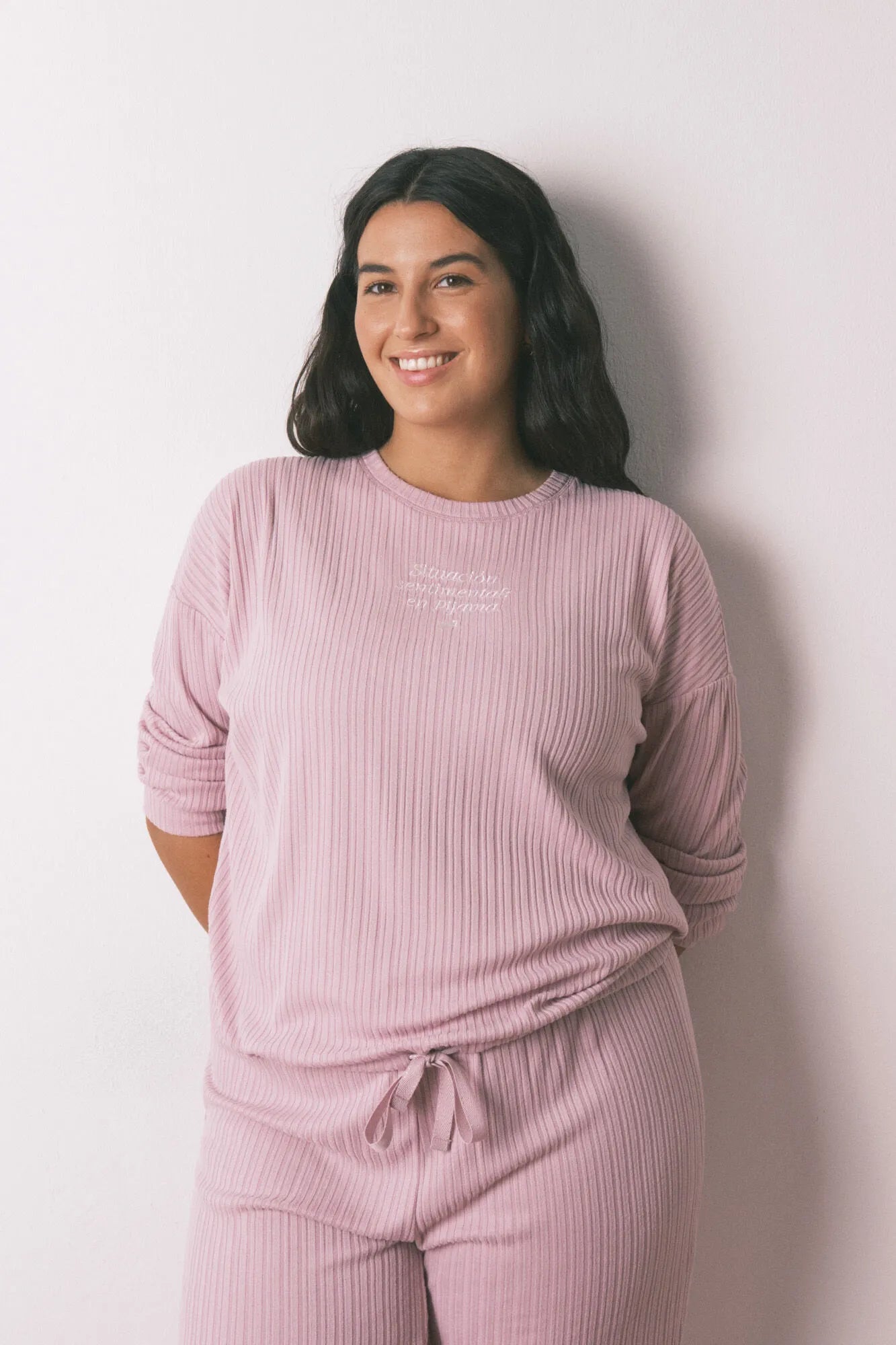 Women Secret_Pink_Long Pyjamas Warm Soft Jersey-Knit_3132265_70_02