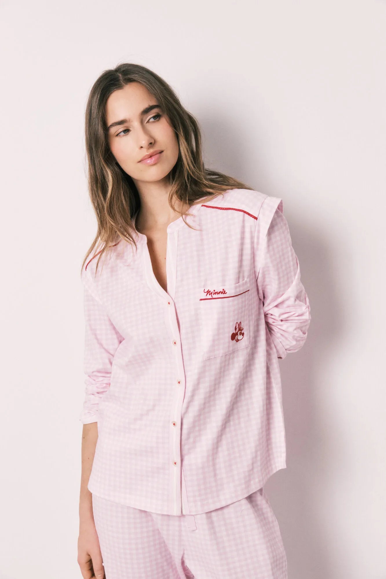 Women Secret Pink Women Cotton Mandarin Collar Long Pyjamas SKU: 3133475_73 Image 04