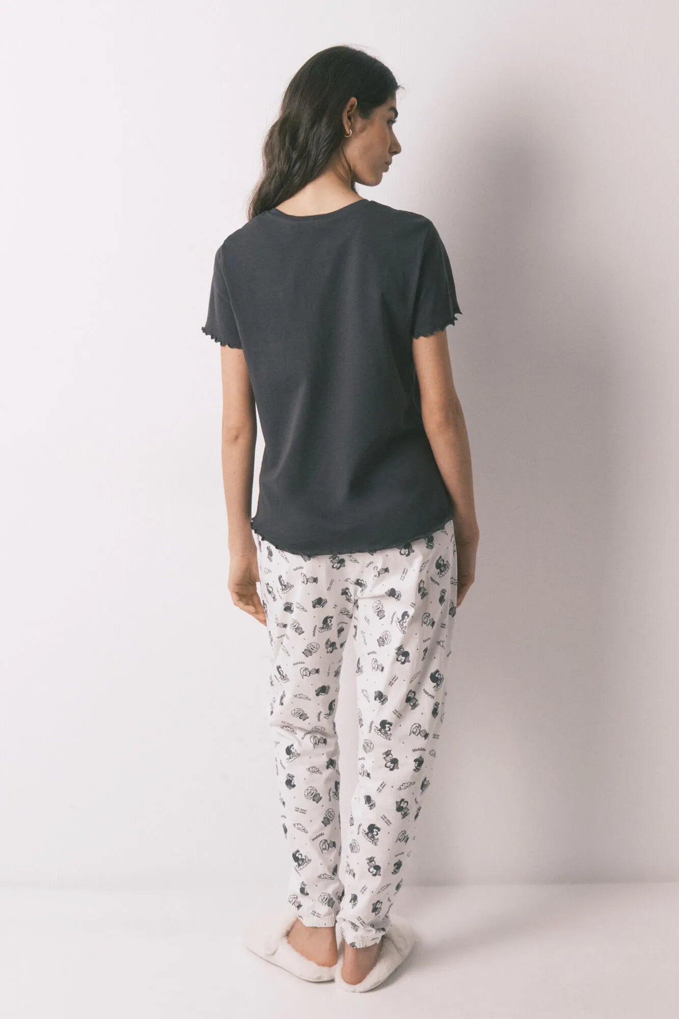 Women Secret_Charcoal Grey_Grey 100% Cotton Printed Pyjamas Mafalda_3133478_40_06