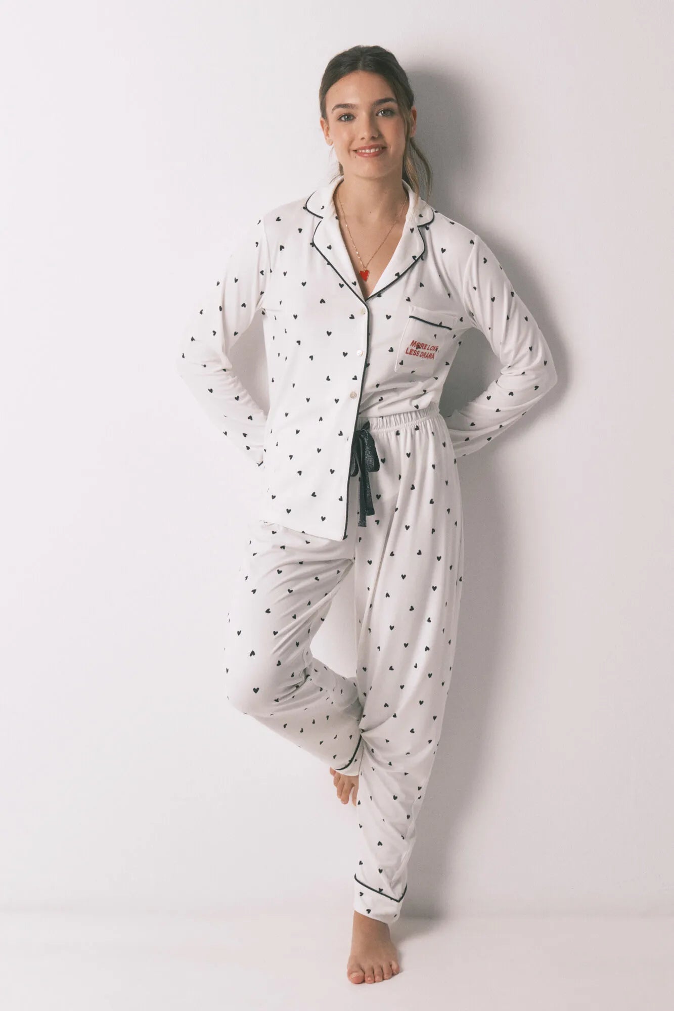 Women Secret_White Print_Long Classic Heart Print Pyjamas_3133479_97_01