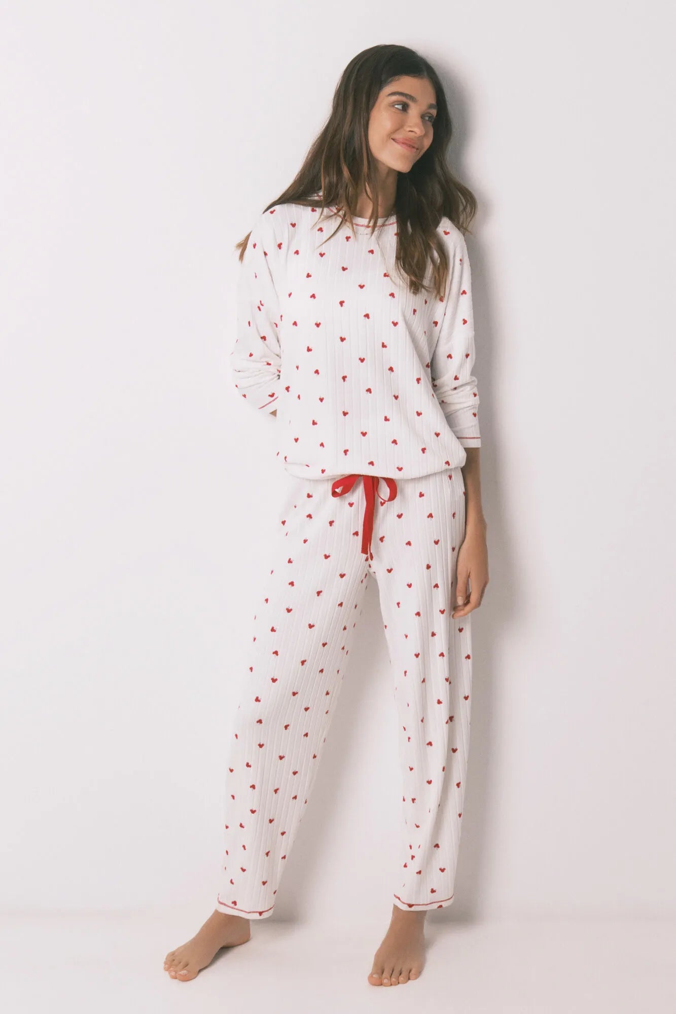 Women Secret_White Print_Mickey Cherry Print Long Pyjamas_3133483_97_03