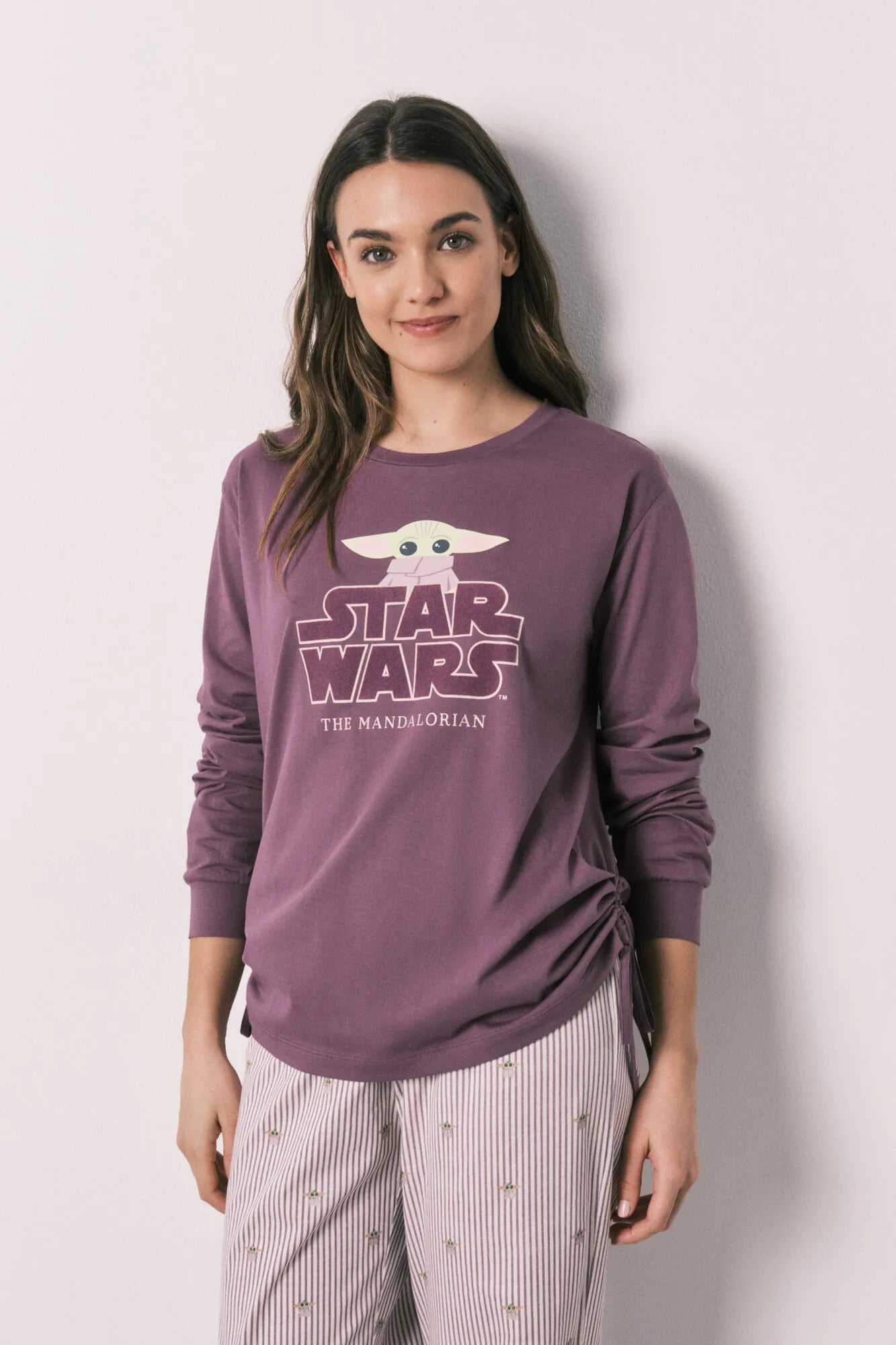 Women Secret Purple/Lilac Women Cotton Long Pyjamas Baby Yoda SKU: 3133494_76 Image 02