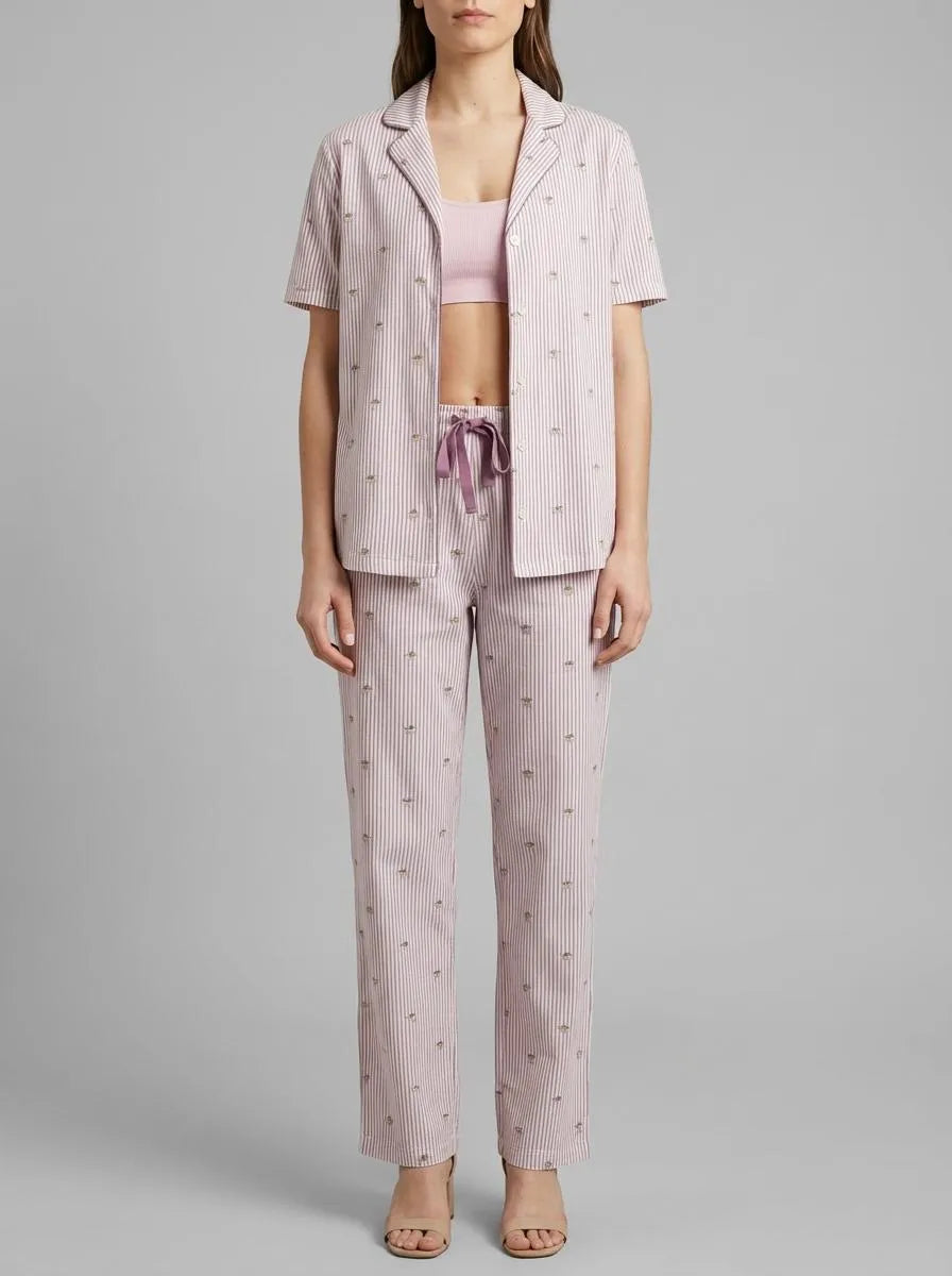 Women Secret White Print Women Cotton Striped Classic Pyjamas Baby Yoda SKU: 3133496_97 Image 00