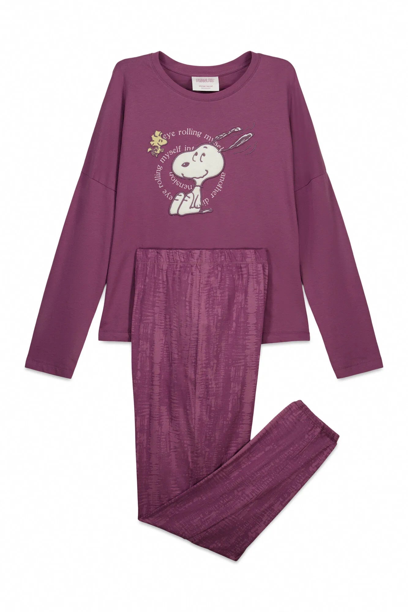 Women Secret Purple/Lilac Women Purple Cotton Long Pyjamas Snoopy SKU: 3133498_76 Image 06