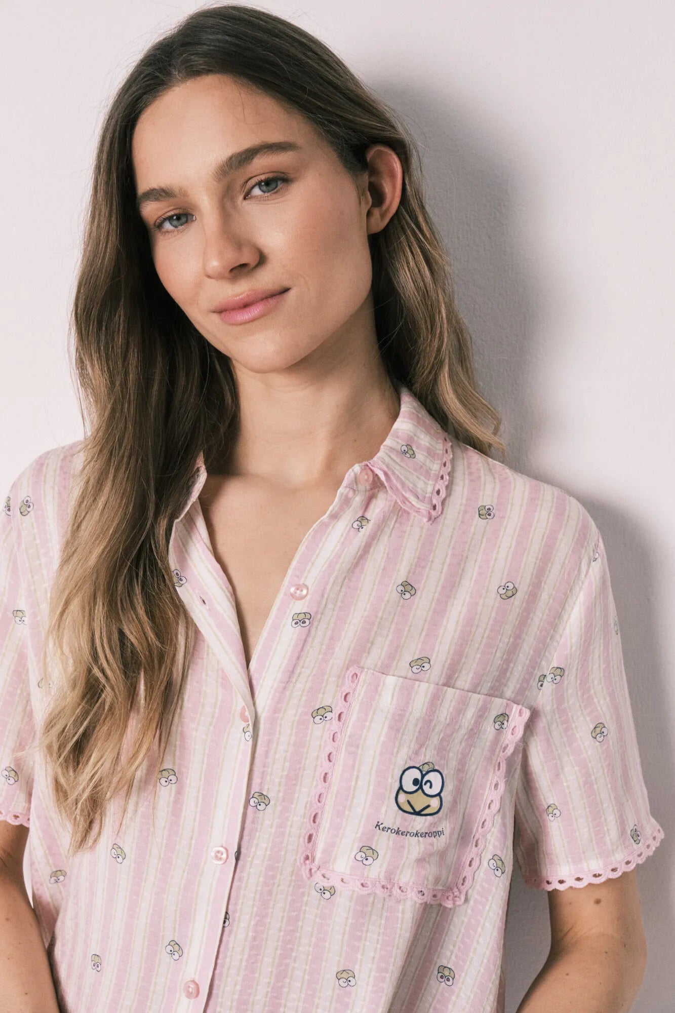 Women Secret Ivory Women Striped Long Classic Pyjamas Keroppi SKU: 3133506_96 Image 04