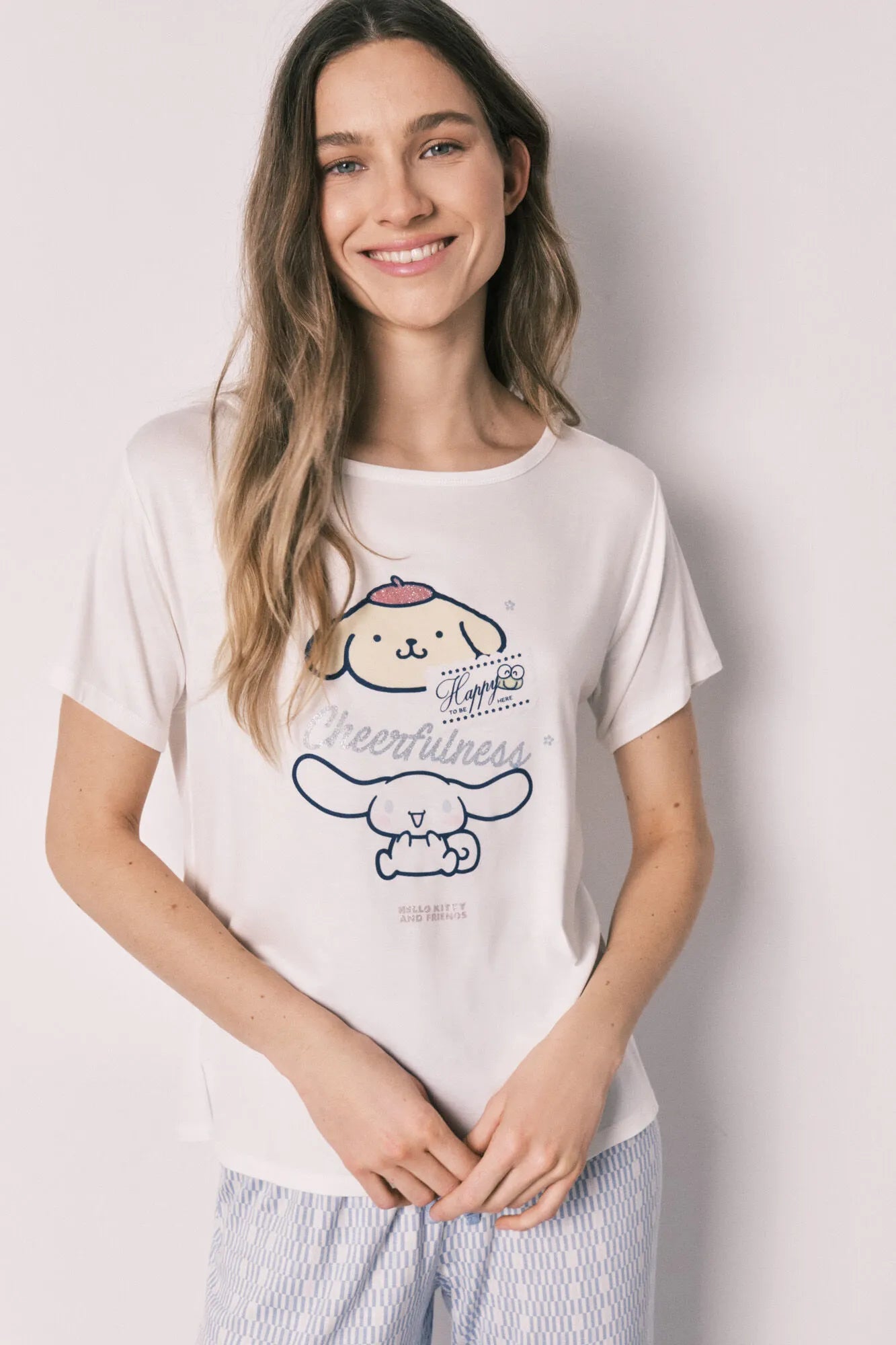 Women Secret Ivory Women Geometric Print Long Pyjamas Cinnamoroll SKU: 3133509_96 Image 01