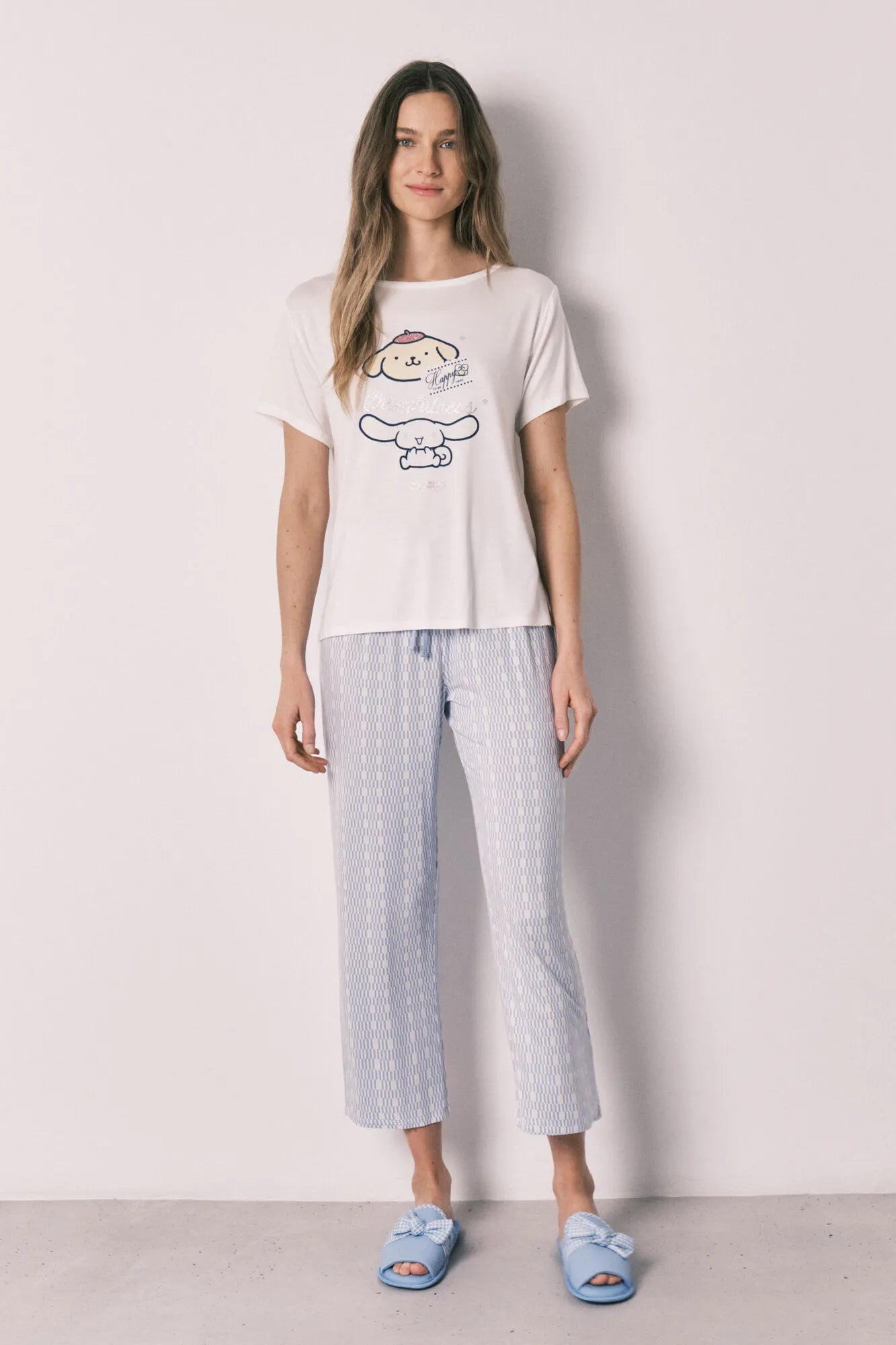 Women Secret Ivory Women Geometric Print Long Pyjamas Cinnamoroll SKU: 3133509_96 Image 02