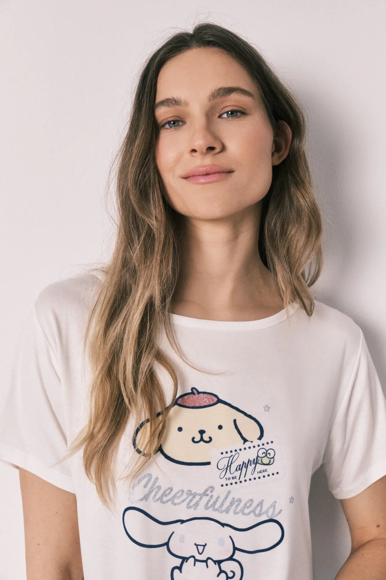 Women Secret Ivory Women Geometric Print Long Pyjamas Cinnamoroll SKU: 3133509_96 Image 03